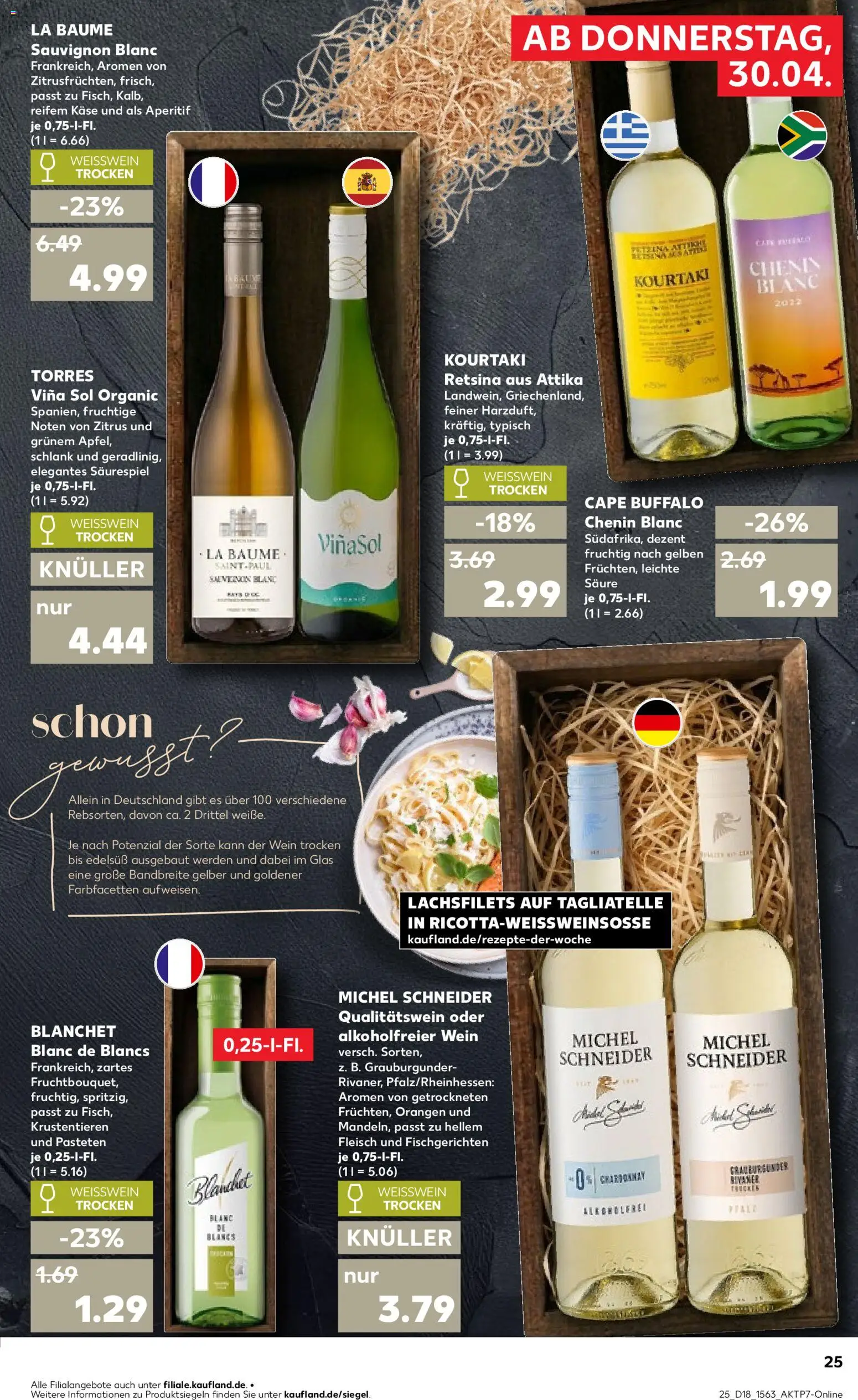 Kaufland Prospekt Kiel	 – gültig ab 30.04.2026 | Seite: 25 | Produkte: Weißwein, Weißwein trocken, Orangen, Wein