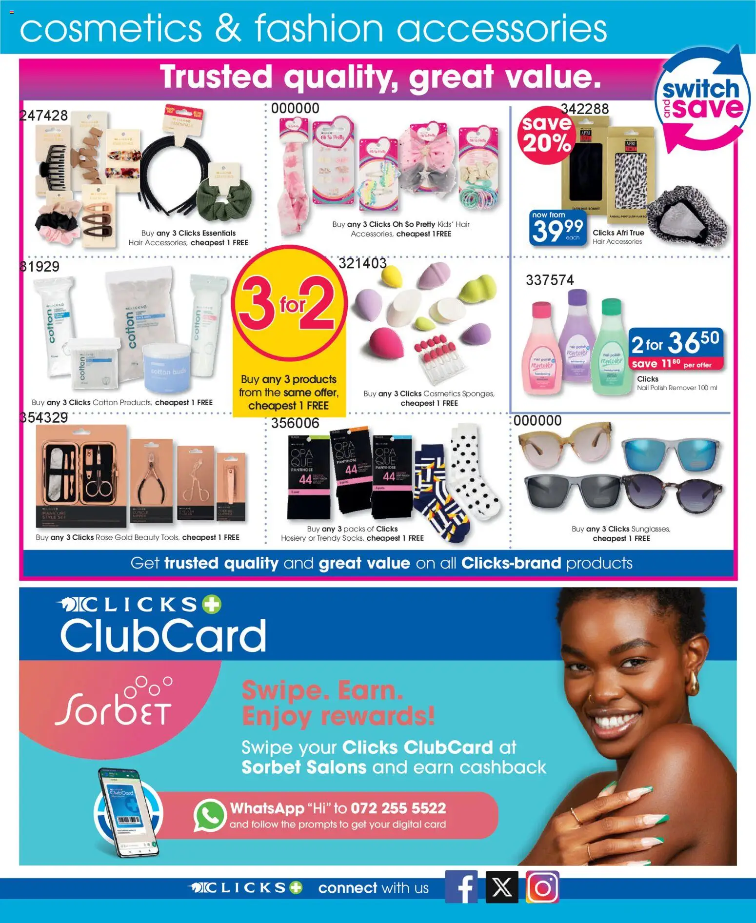 New Clicks catalogue – valid from 30.12.2025 | Page: 20 | Products: Switch, Nail polish, Cotton buds