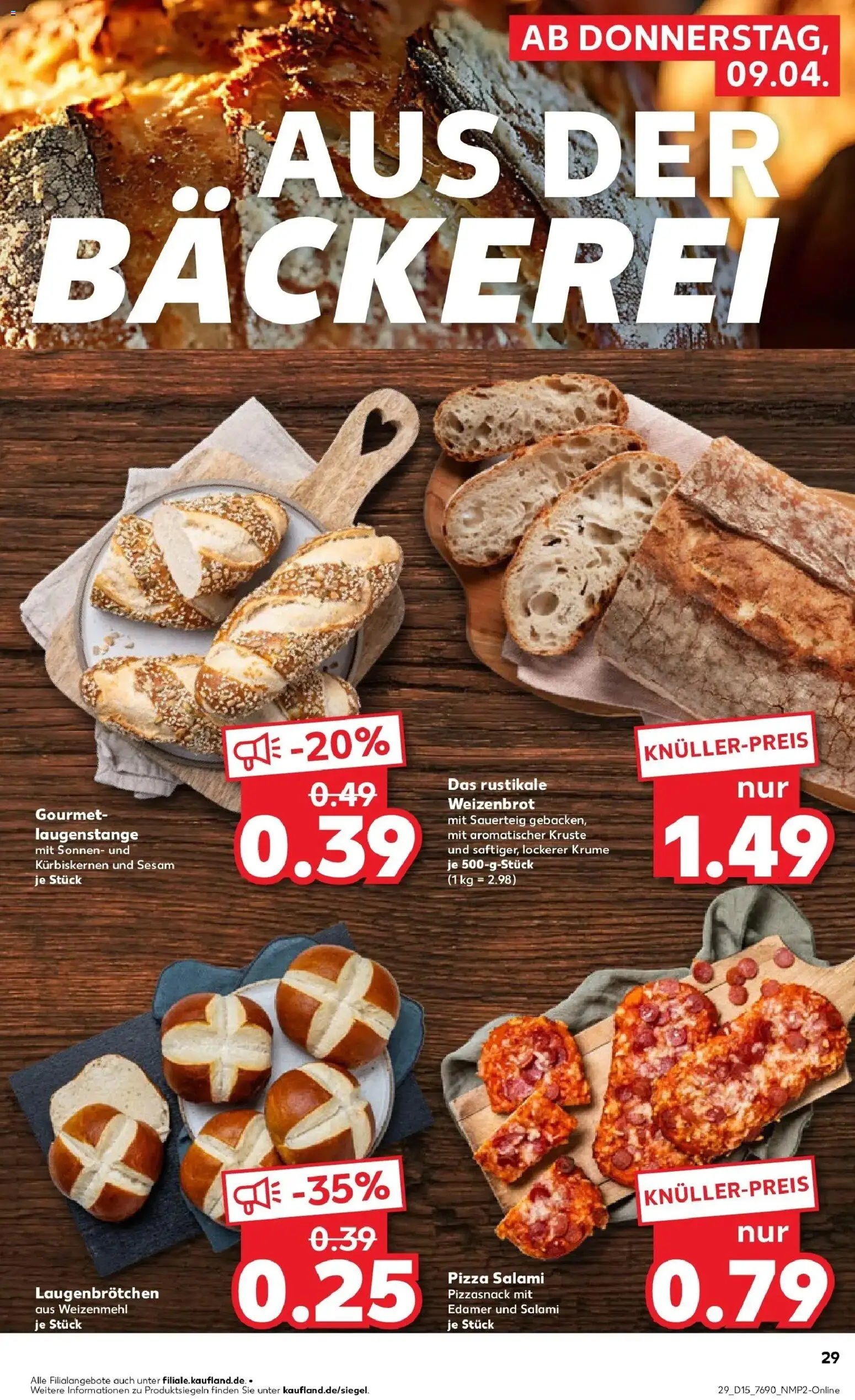 Kaufland Prospekt Neustadt An Der Donau	 – gültig ab 07.04.2026 | Seite: 41 | Produkte: Bäckerei, Edamer, Salami, Pizza