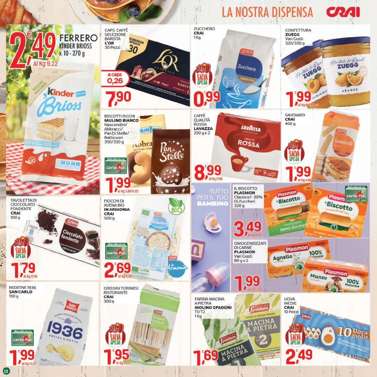 Volantino CRAI del 04.12.2025 | Pagina: 12 | Prodotti: Uova, Caffè, Manzo, Terra