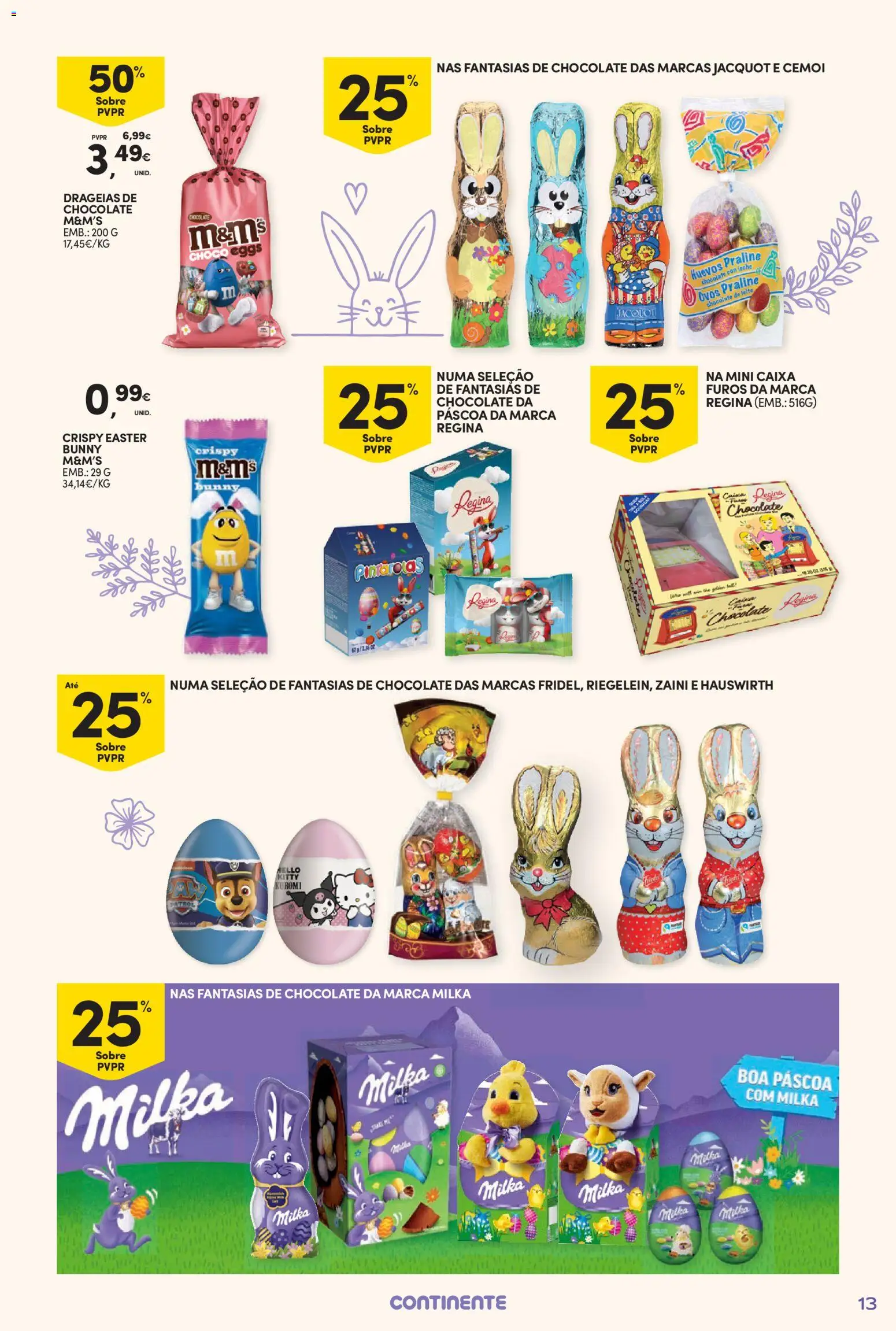 Continente - Nesta Páscoa, alimente a tradição │ válido de 17.03.2026 | Página: 13 | Produtos: Caixa, Leite, Ovos, Chocolate