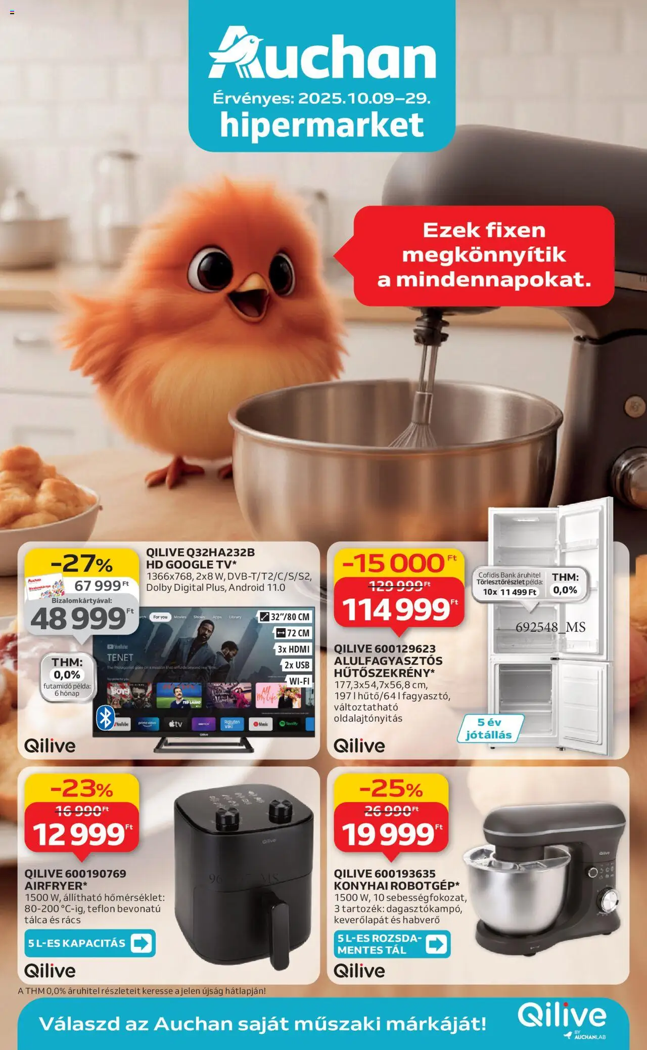 Auchan akciós ujság - amely érvényes a következő dátumtól: 09.10.2025 | Oldal: 1 | Termékek: USB, Habverő