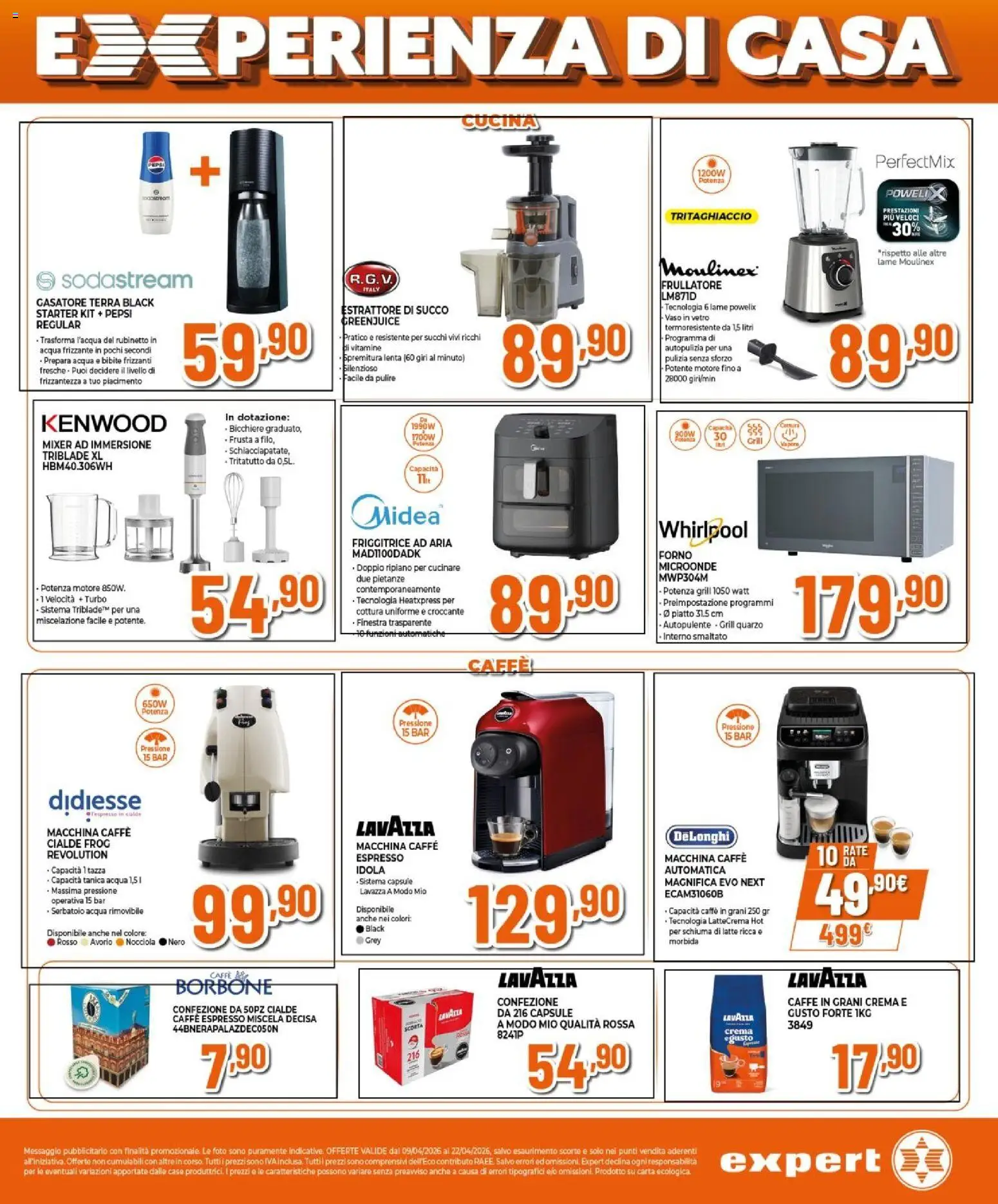 Volantino Expert del 09.04.2026 | Pagina: 19 | Prodotti: Crema, Friggitrice ad aria, Latte, Lavazza