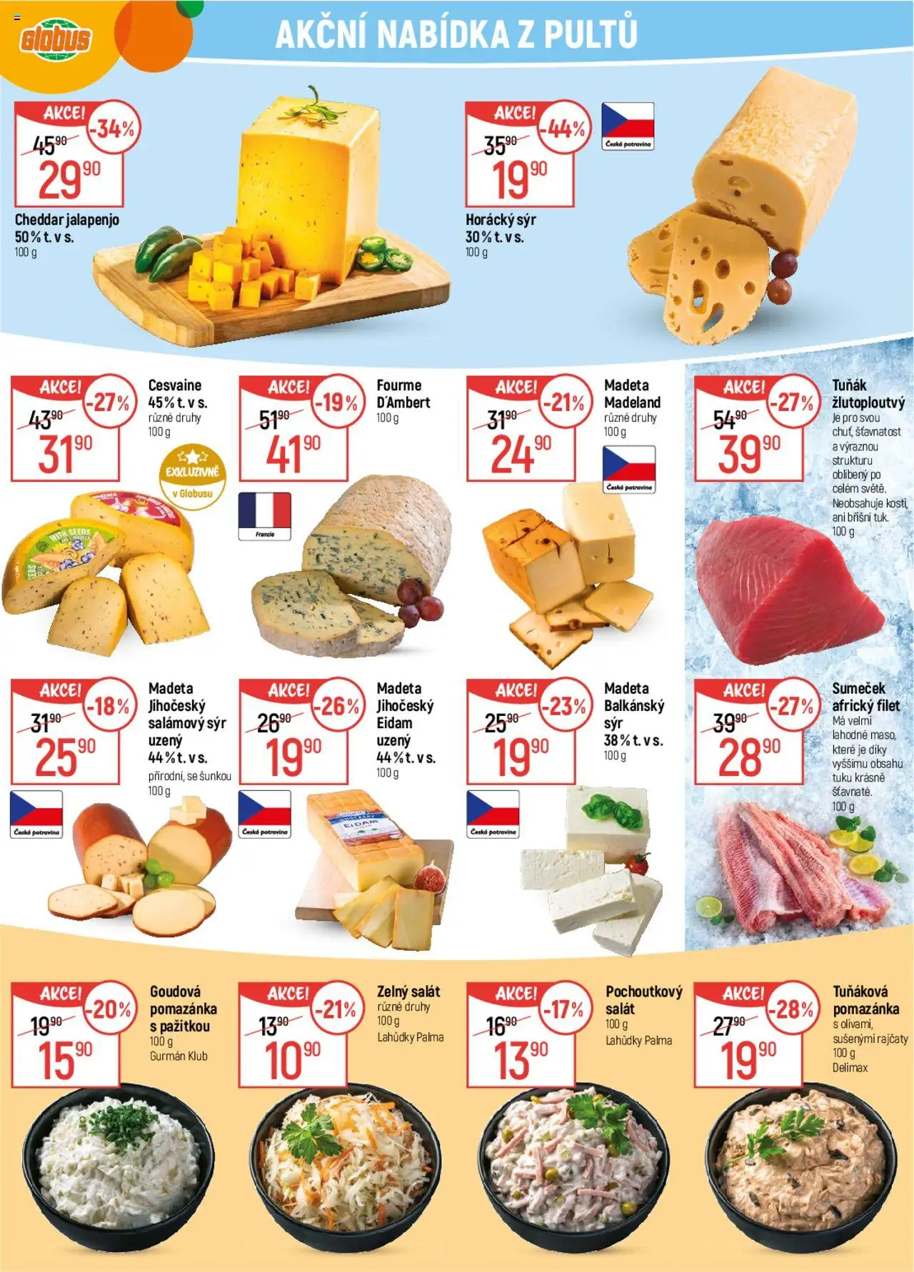 Globus leták od 22.10.2025 | Strana: 9 | Produkty: Tuňák, Globus, Pomazánka, Cheddar