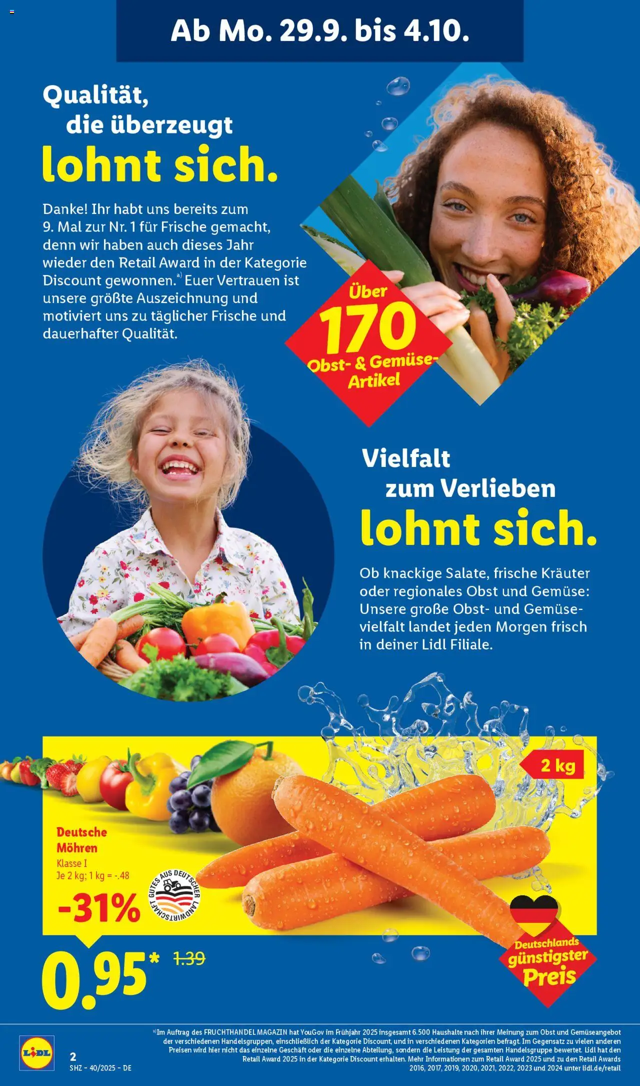 Lidl Prospekt Holzminden – gültig ab 29.09.2025 | Seite: 4 | Produkte: Mohren, Gemüse, Obst