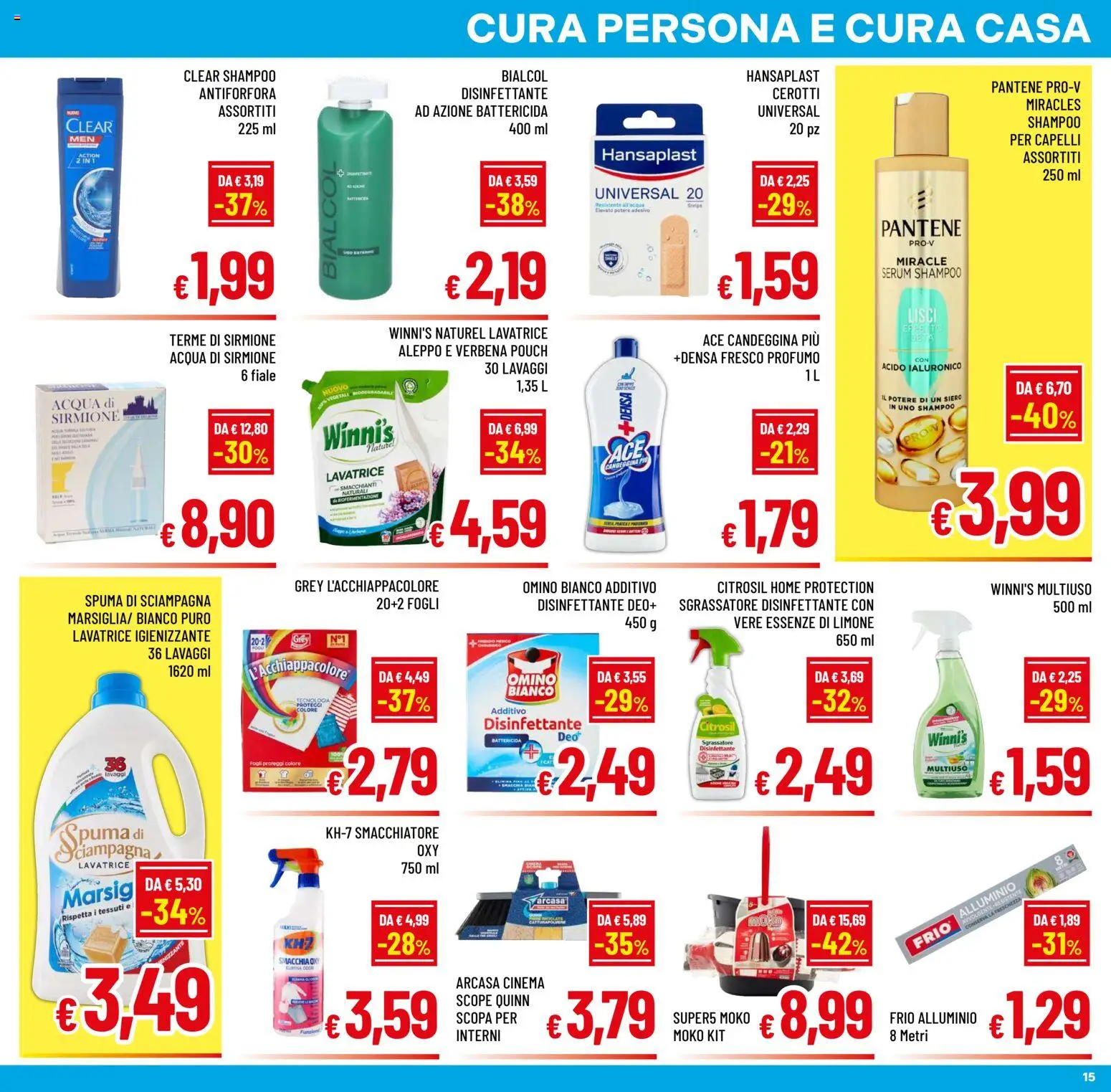 Volantino A&O del 14.01.2026 | Pagina: 15 | Prodotti: Shampoo, Cerotti, Acqua, Profumo