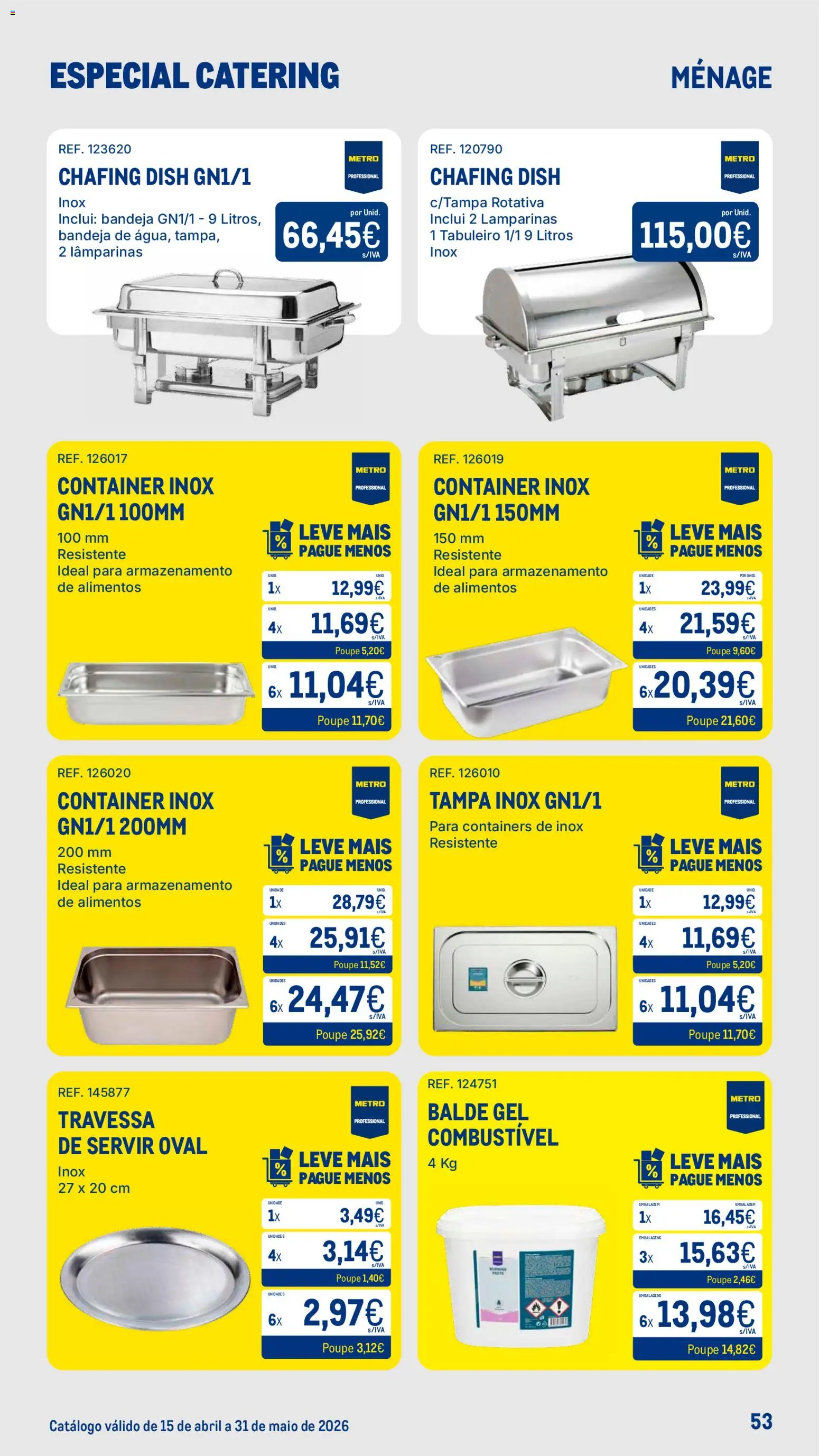 Makro Especial Catering │ válido de 15.04.2026 | Página: 53 | Produtos: Balde, Bandeja
