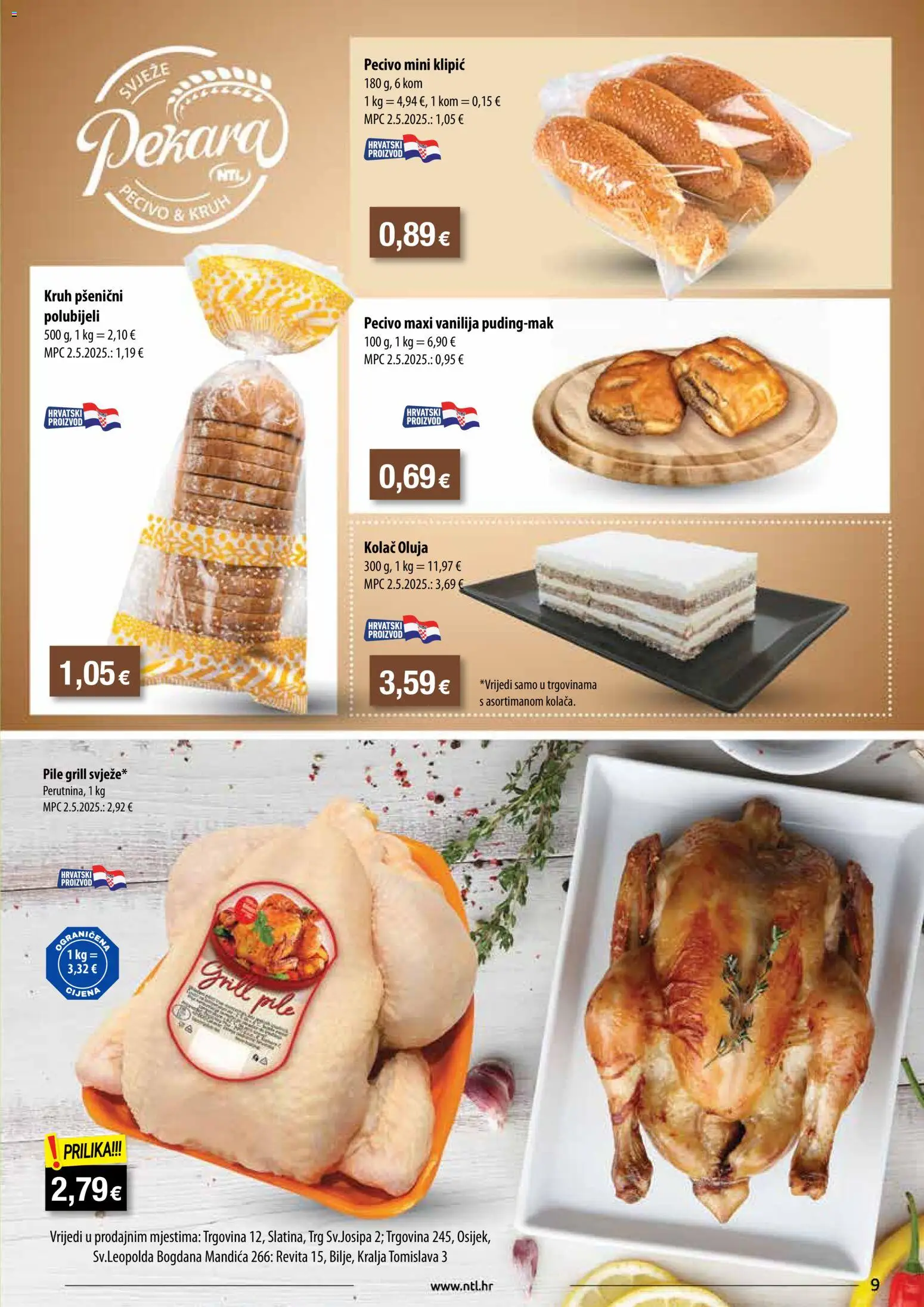 NTL katalog | vrijedi od 19.11.2025 | Stranica: 9 | Proizvodi: Pekara, Kruh, Pecivo