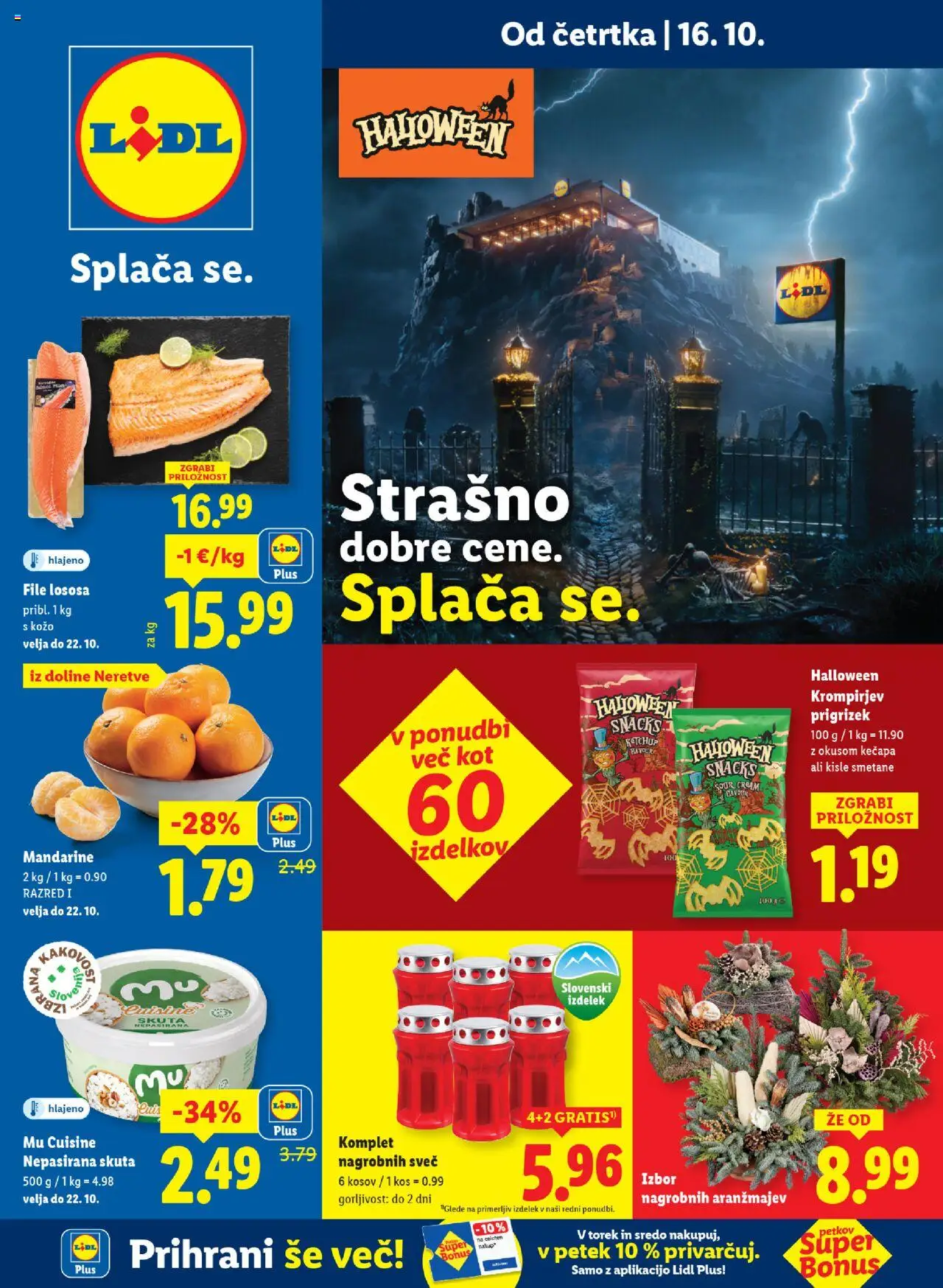 Novi Lidl katalog ponudbe – veljaven od 16.10.2025 | Stran: 1 | Izdelki: Kos, Mandarine, Skuta