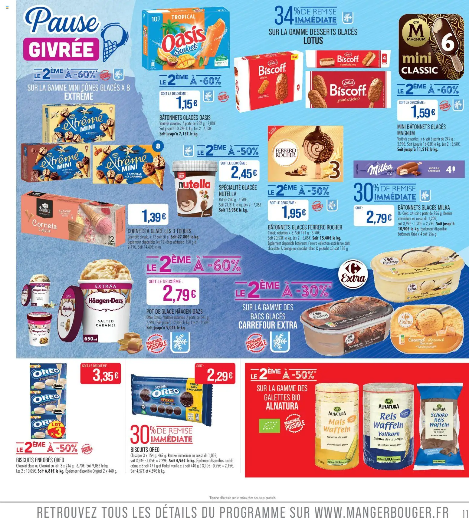 {H1} | Page: 11 | Produits: Glaces, Ferrero rocher, Cônes, Biscuits
