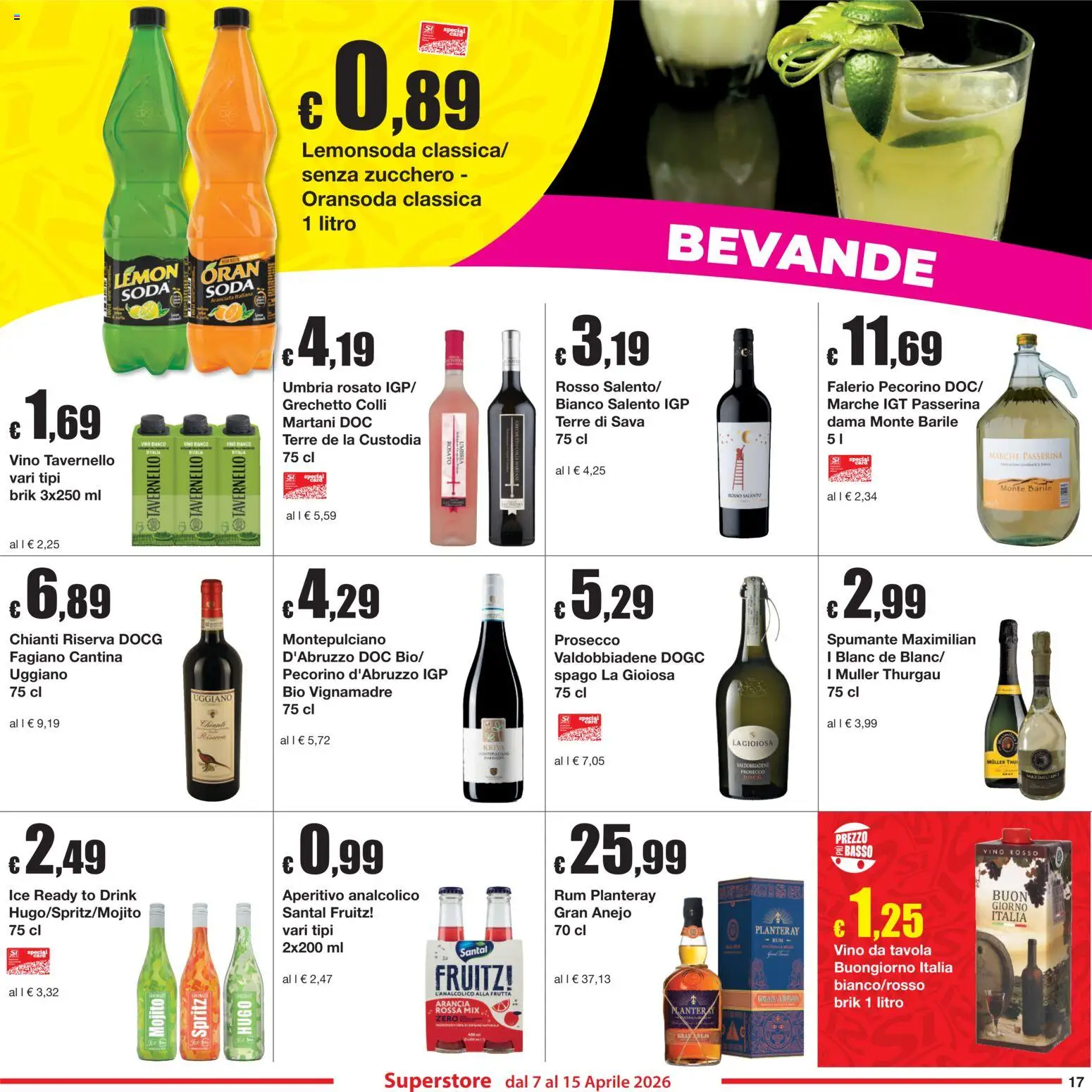 Volantino Sì con Te del 07.04.2026 | Pagina: 17 | Prodotti: Prosecco, Vino, Vino rosso, Aperitivo