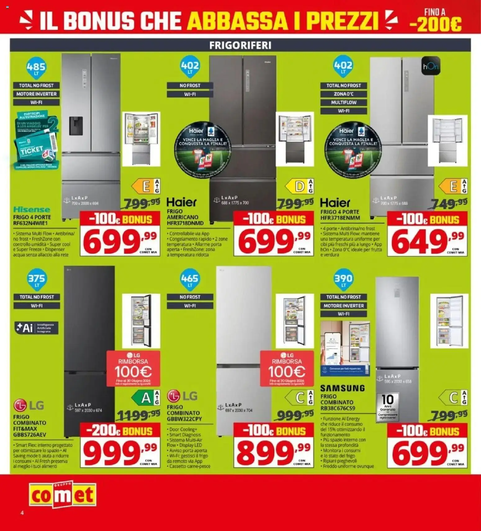 Volantino Comet del 09.04.2026 | Pagina: 4 | Prodotti: Acqua, Frutta, Samsung