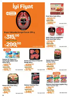29.01.2026 tarihinden itibaren geçerli olan Migros kataloğu önizlemesi | Sayfa: 16 | Ürünler: Salam, Sosis, Piliç, Sucuk