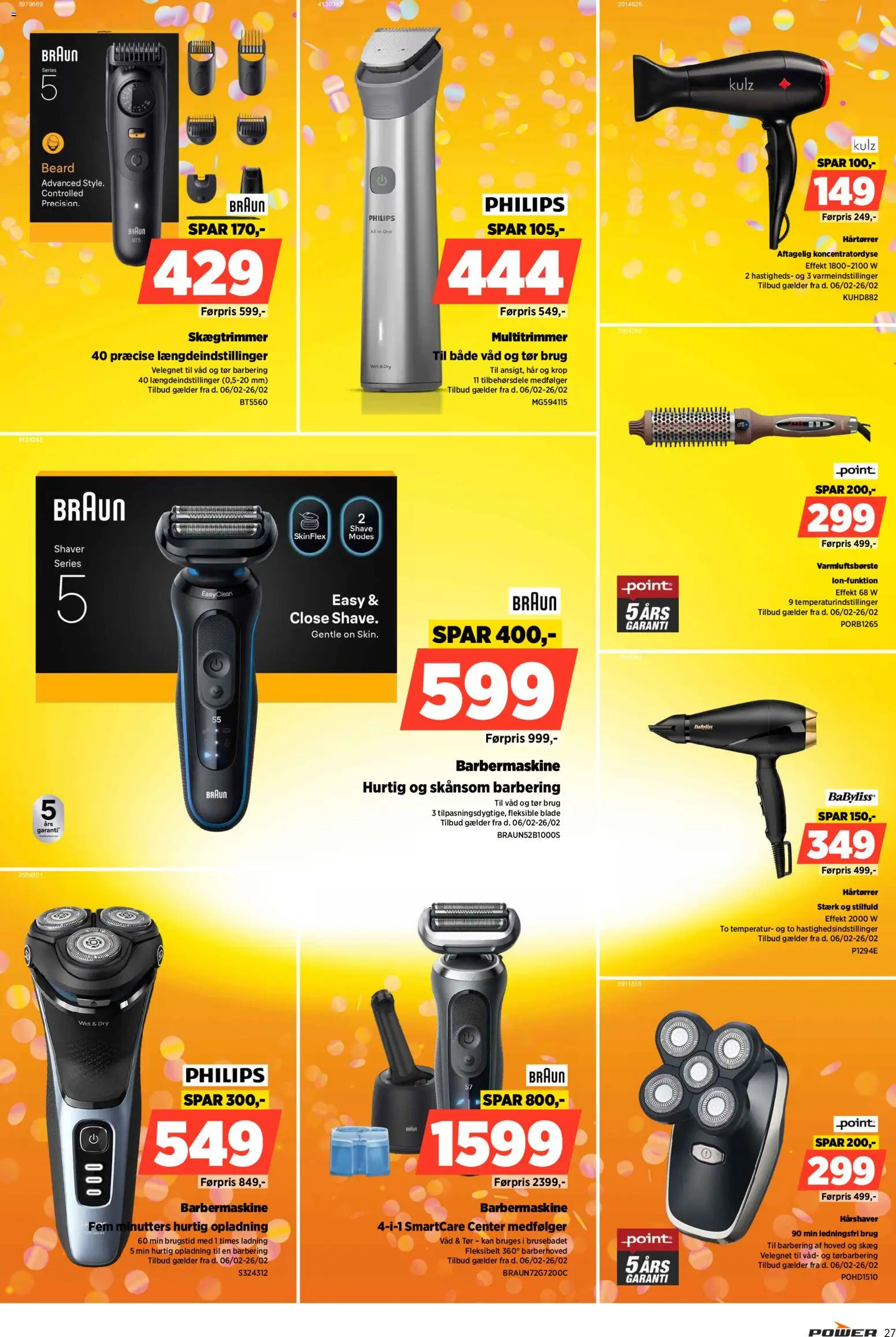 Power tilbudsavis – gyldig fra 20.02.2026 | Side: 27 | Produkter: Barbermaskine, Hårtørrer