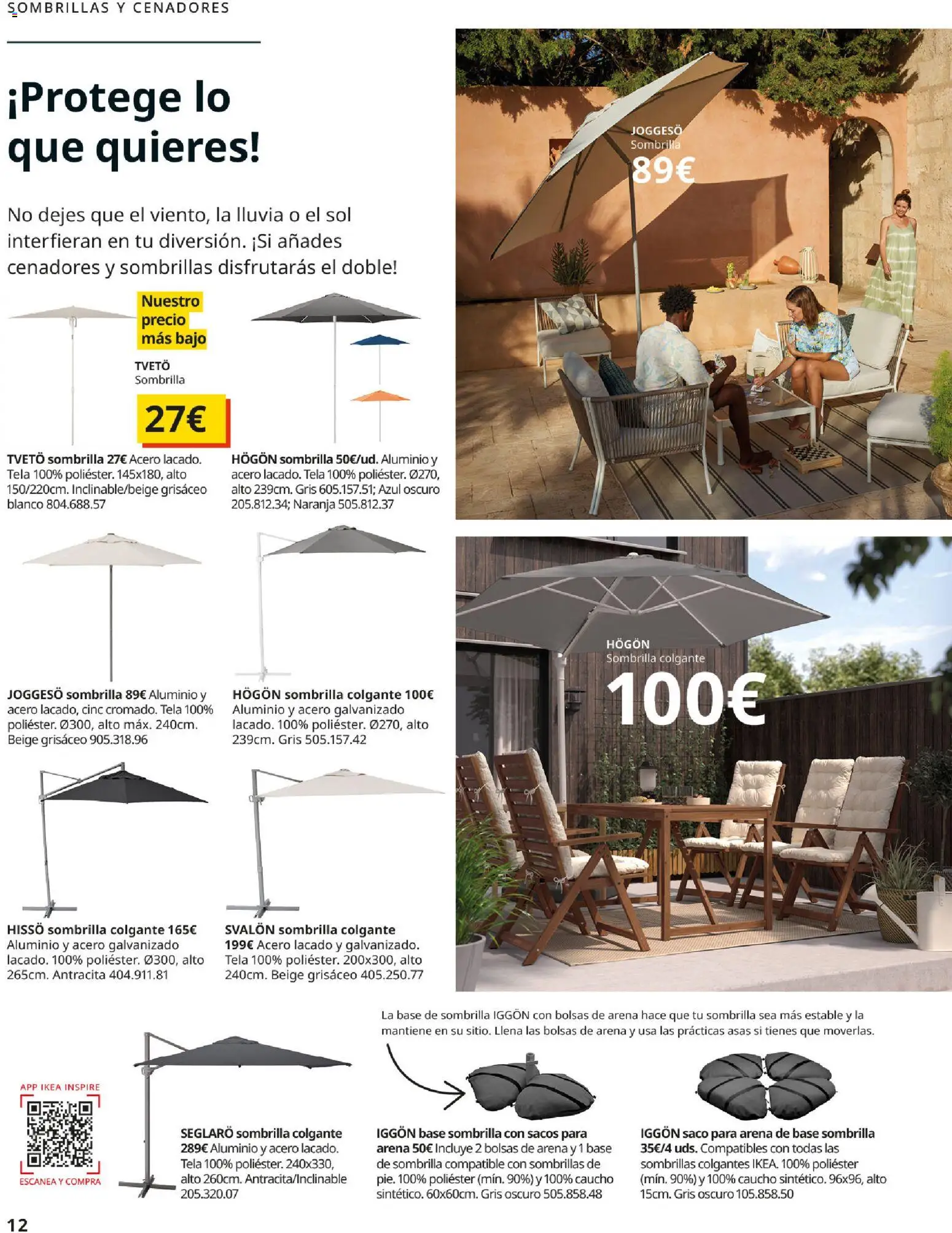 Catálogo IKEA Muebles de exterior │ válido desde el 17.12.2025 | Página: 12 | Productos: Sombrilla