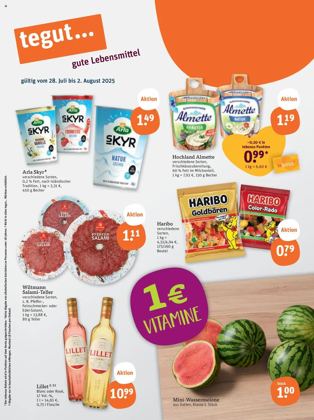 Tegut Prospekt - gültig ab dem 28.07.2025 | Seite: 3 | Produkte: Skyr, Pfeffer, Salami, Bourbon