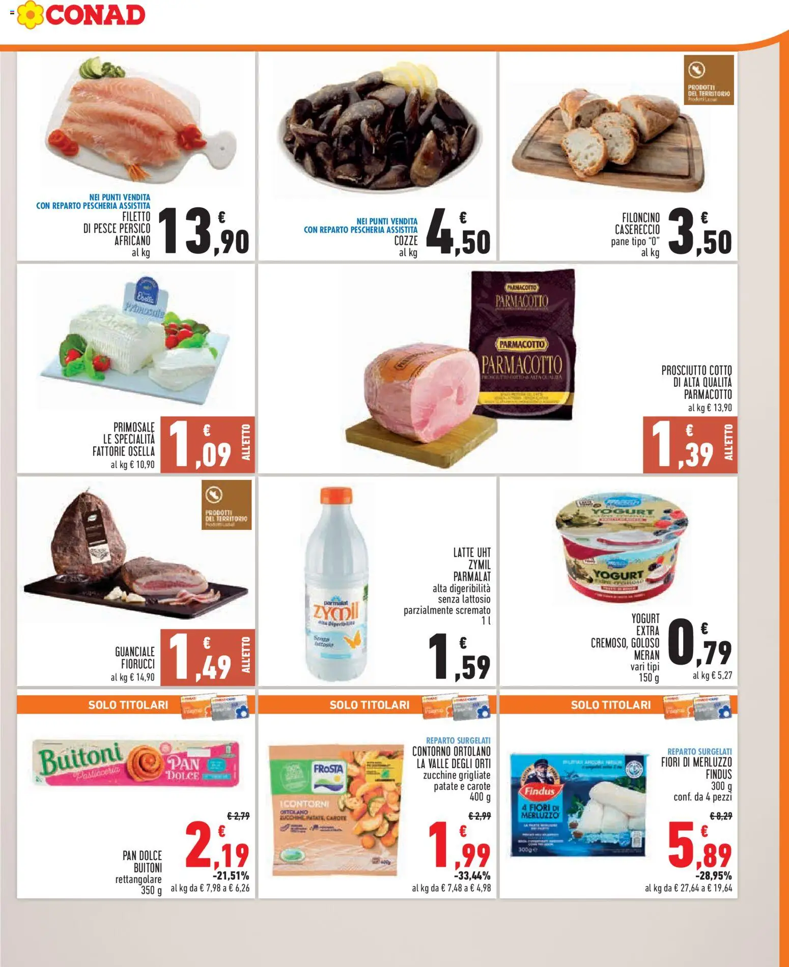Volantino Conad del 04.02.2026 | Pagina: 3 | Prodotti: Pane, Latte, Carote, Prosciutto