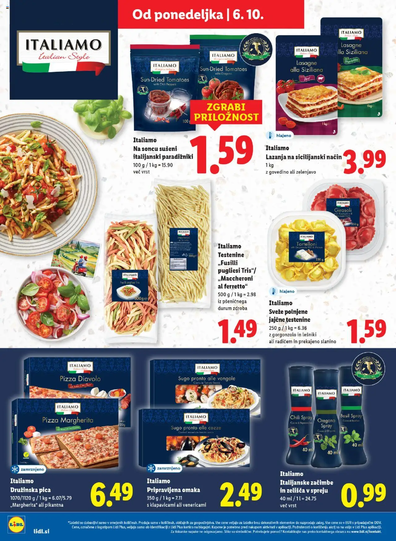 Novi Lidl katalog ponudbe – veljaven od 02.10.2025 | Stran: 50 | Izdelki: Pica, Lazanja, Zacimbe, Omaka