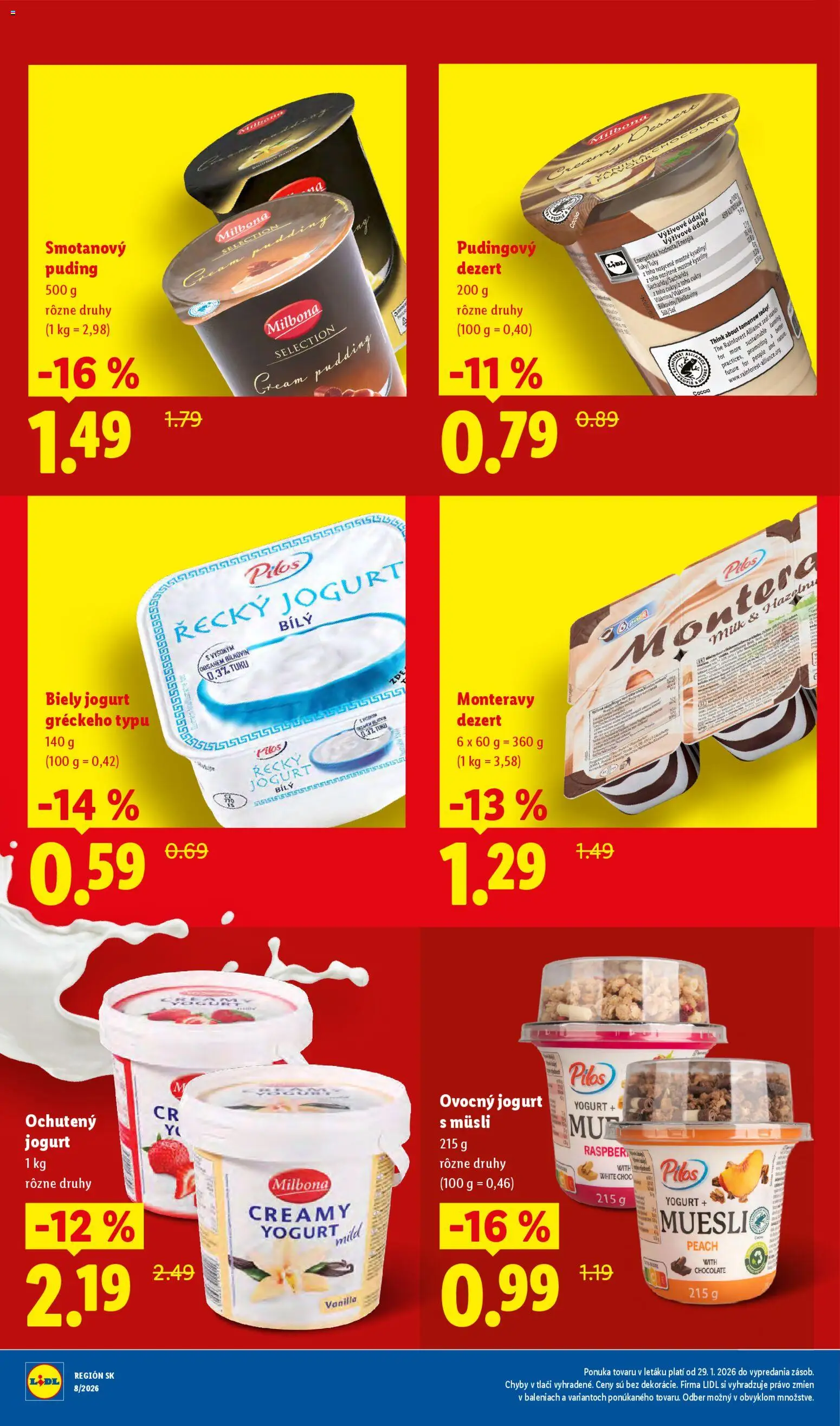 Nové Lidl akcie – leták je platný od 09.03.2026 | Strana: 20 | Produkty: Jogurt, Puding, Biely jogurt