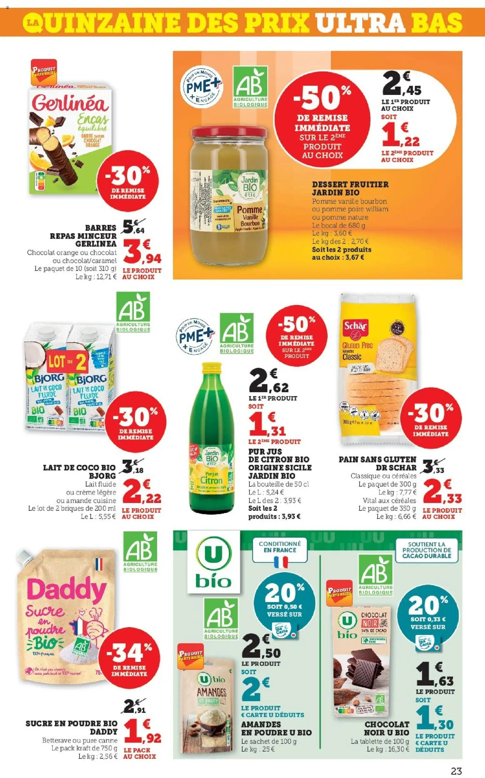 {H1} | Page: 23 | Produits: Amande, Citron, Betterave, Jus