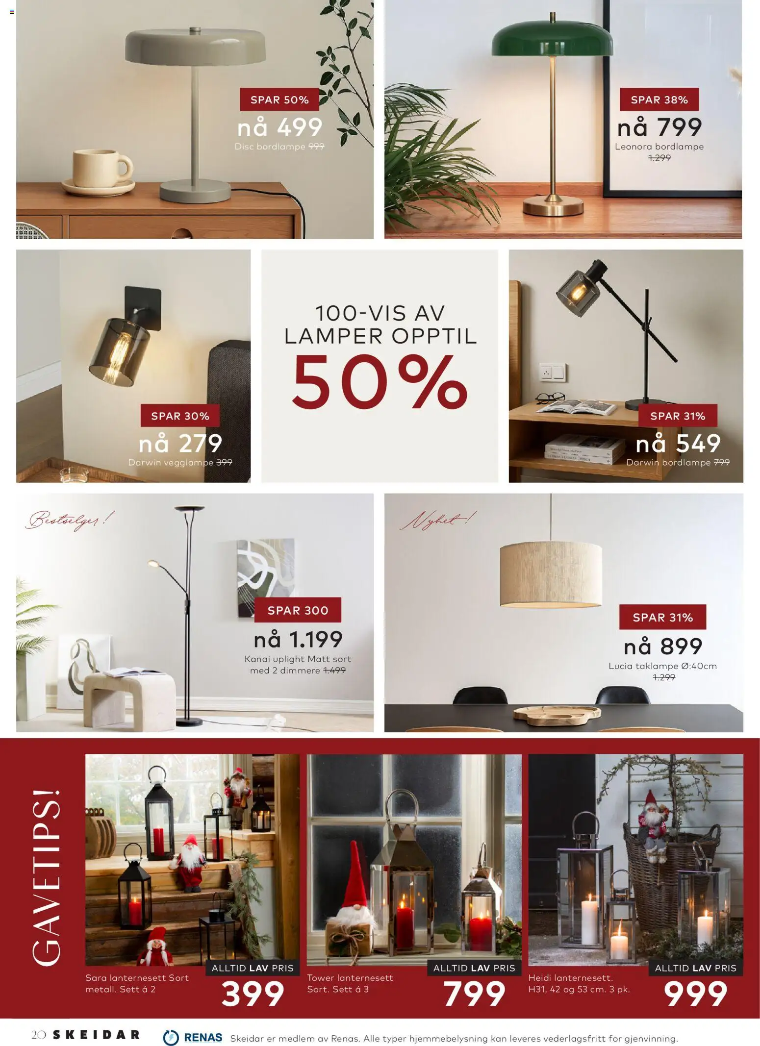 {H1} | Side: 20 | Produkter: Vegglampe, Taklampe, Jeux