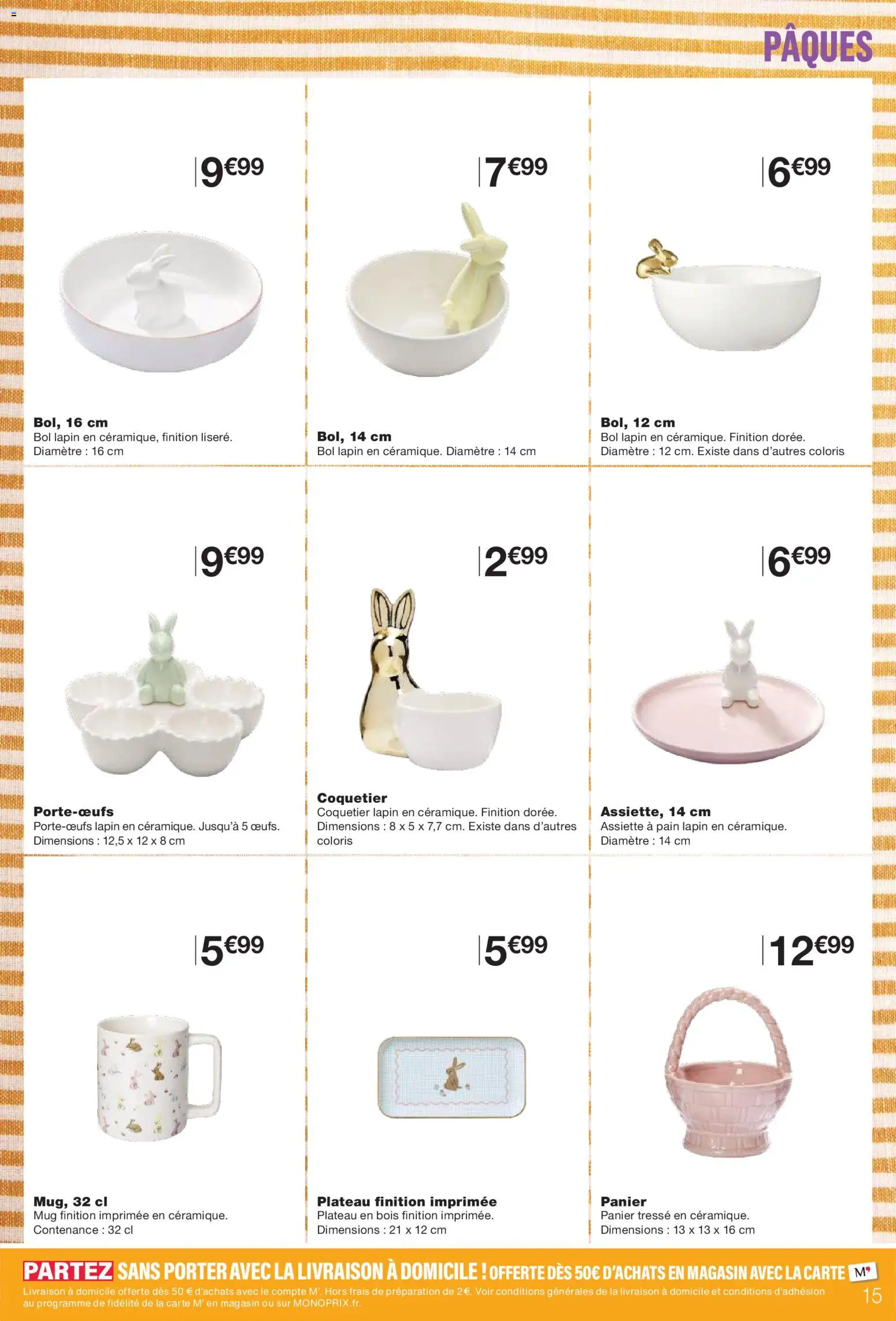 {H1} | Page: 15 | Produits: Plateau, Coquetier, Panier, Pain