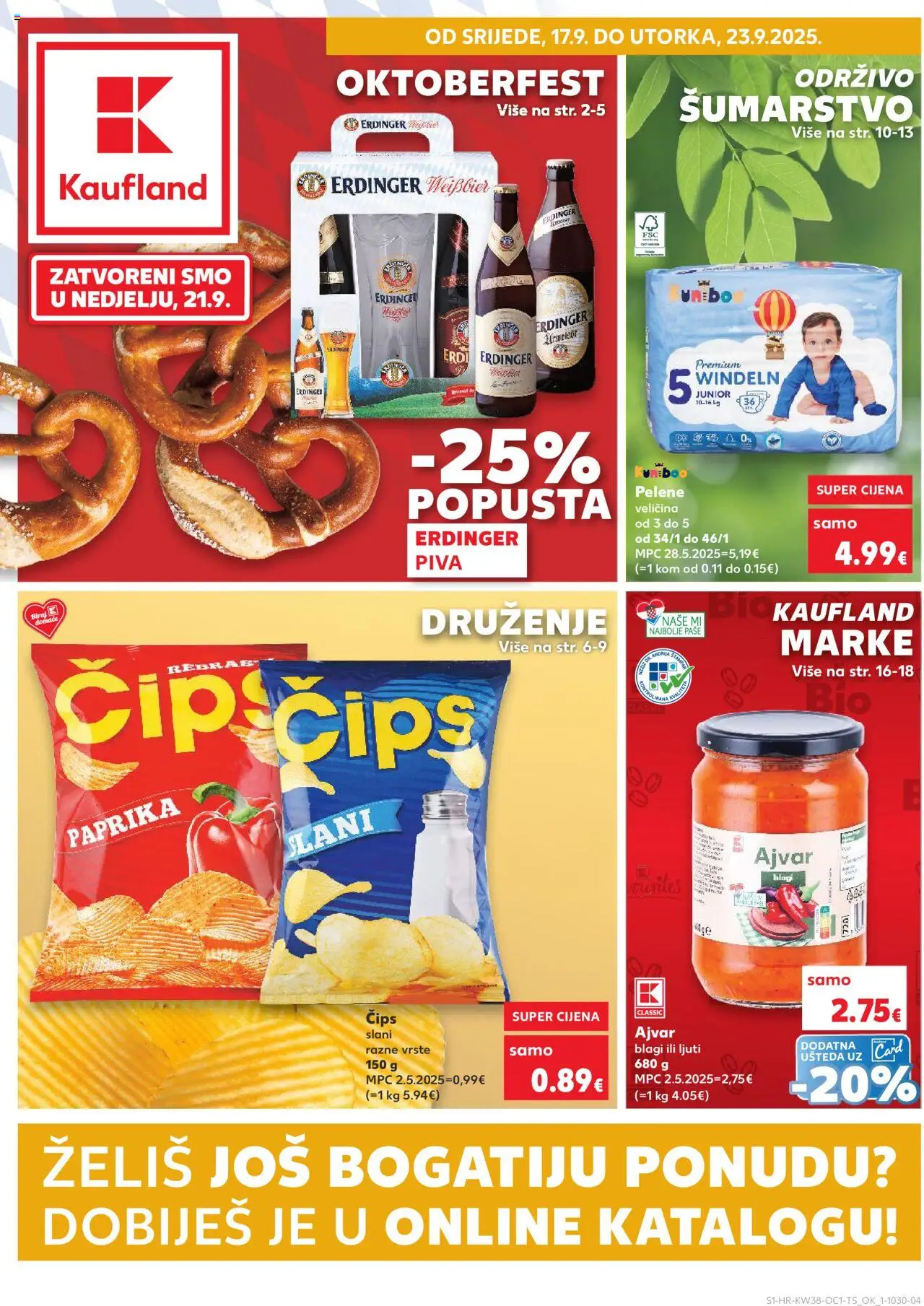 Kaufland katalog | vrijedi od 17.09.2025 | Stranica: 1 | Proizvodi: Pelene, Ajvar, Paprika, Čips