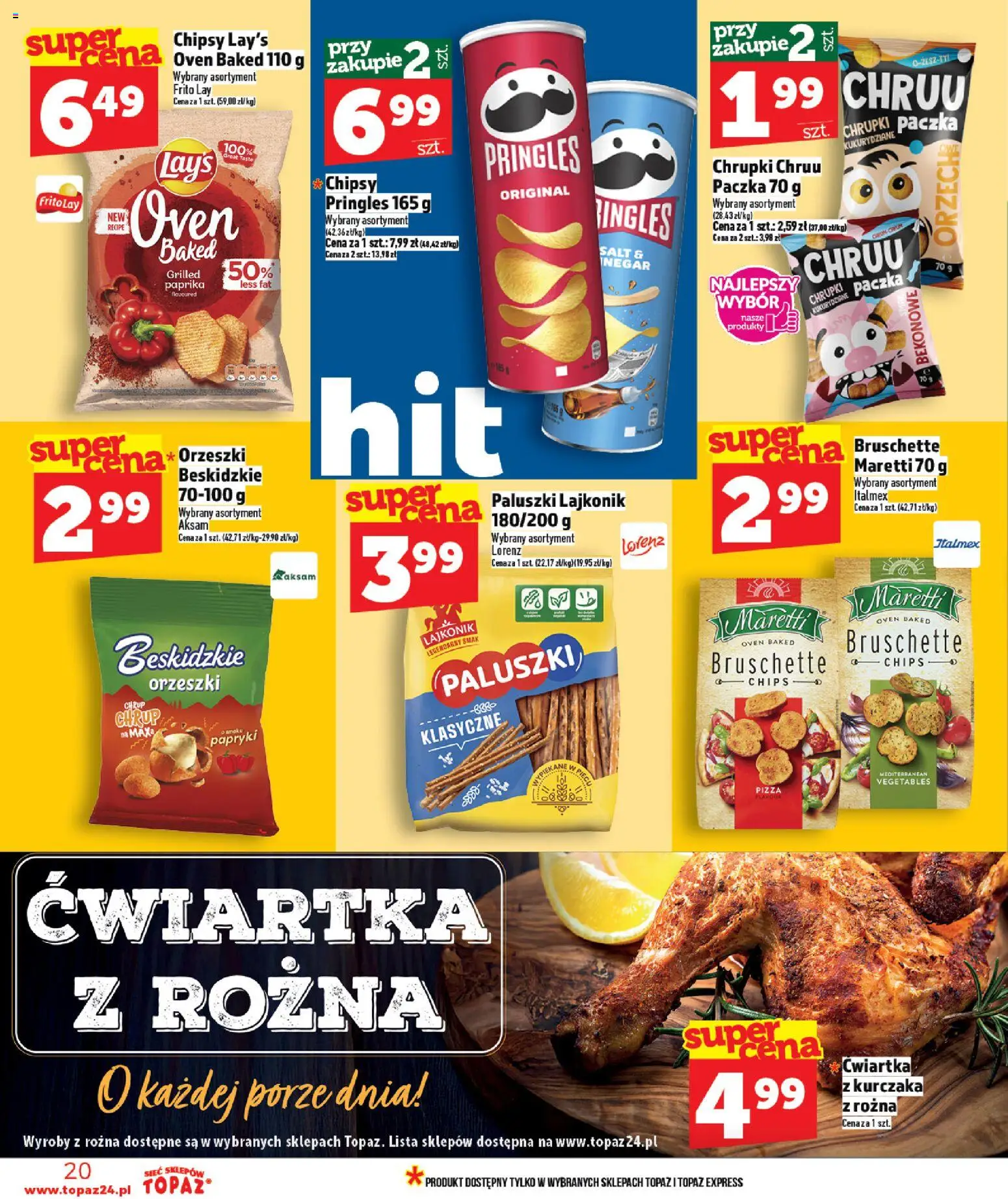 Topaz Gazetka od 19.02.2026 | Strona: 20 | Produkty: Chipsy, Chrupki, Chipsy pringles, Pringles