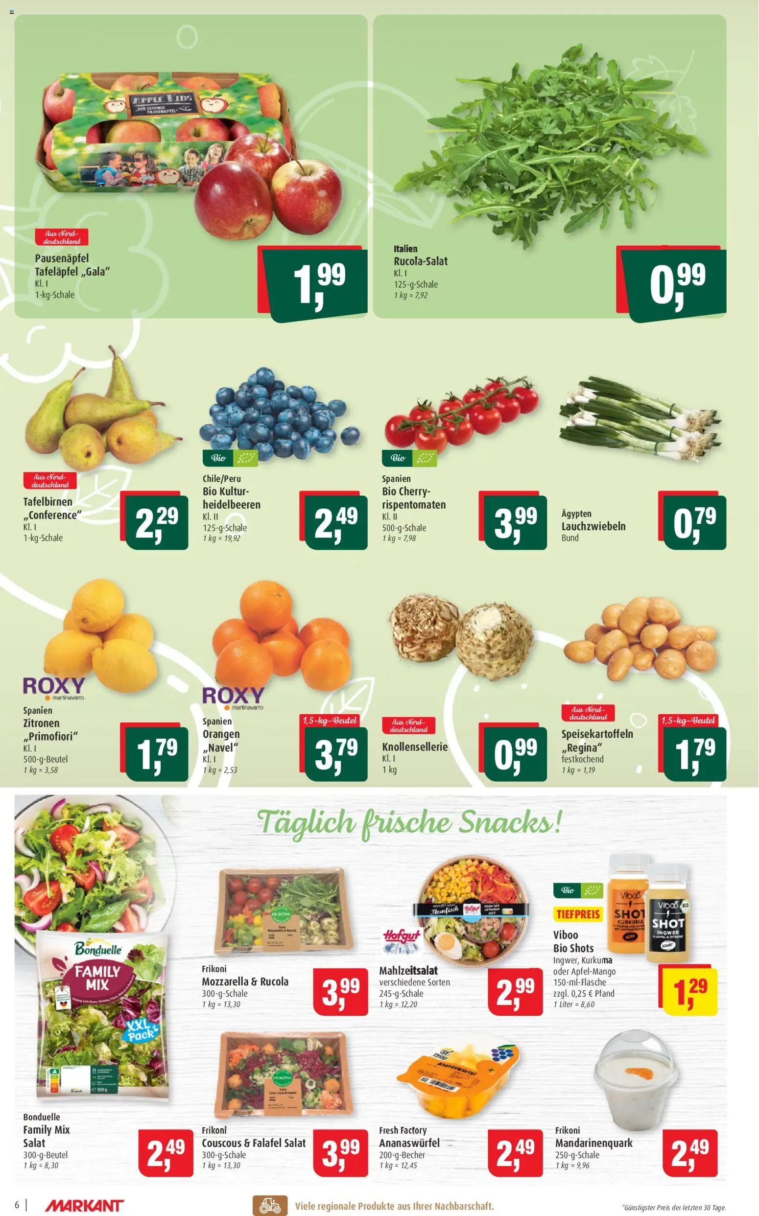 Markant Prospekt 	 – gültig ab 02.02.2026 | Seite: 6 | Produkte: Mozzarella, Rucola, Orangen, Zitronen