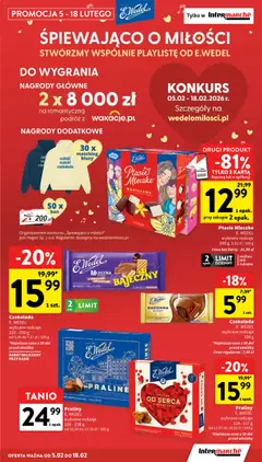 Pogląd oferty "Intermarche Gazetka" - ważna od 05.02.2026 | Strona: 27 | Produkty: Karta, Praliny, Ptasie mleczko, Czekolada