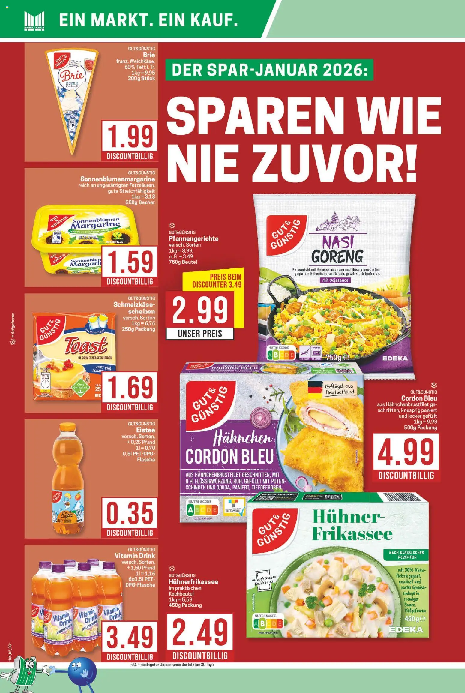 Marktkauf Prospekt 	 – gültig ab 19.01.2026 | Seite: 2 | Produkte: Margarine, Toast, Gemüse, Fleisch