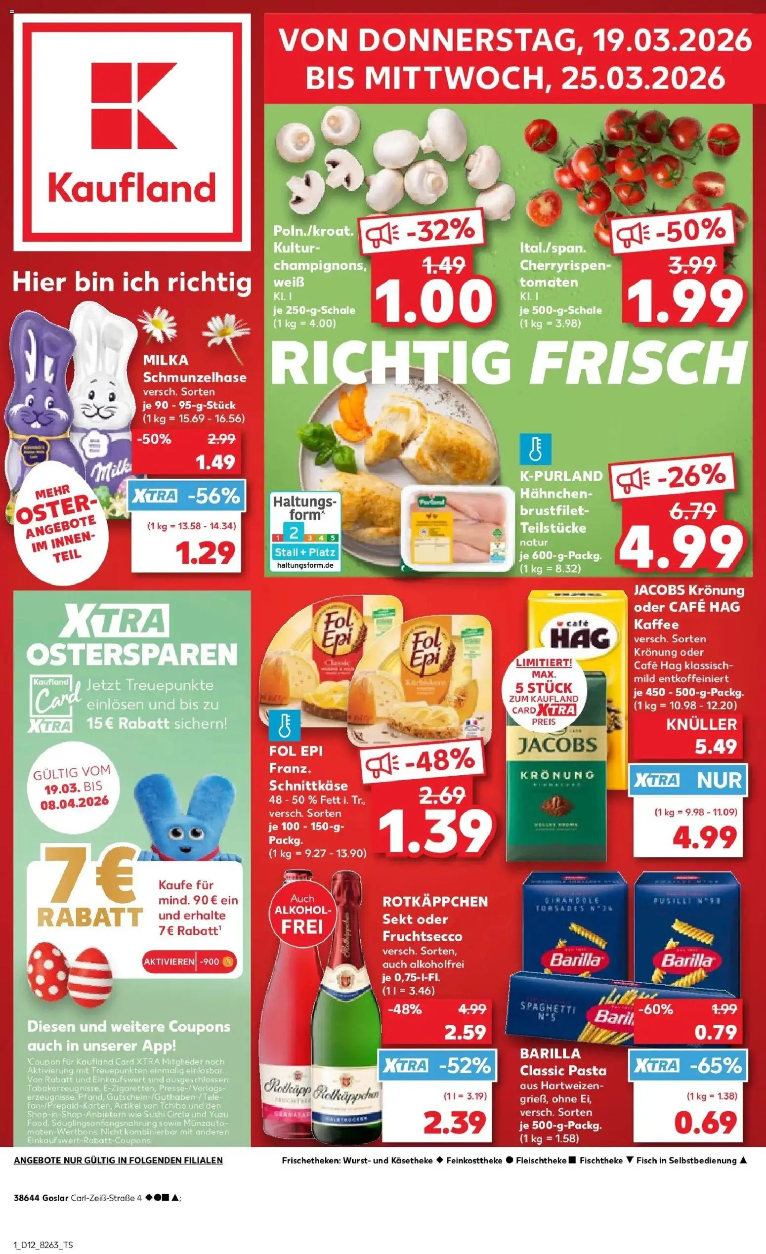Kaufland Prospekt Goslar	 – gültig ab 19.03.2026 | Seite: 9 | Produkte: Rotkappchen sekt, Hahnchen, Tomaten, Pasta