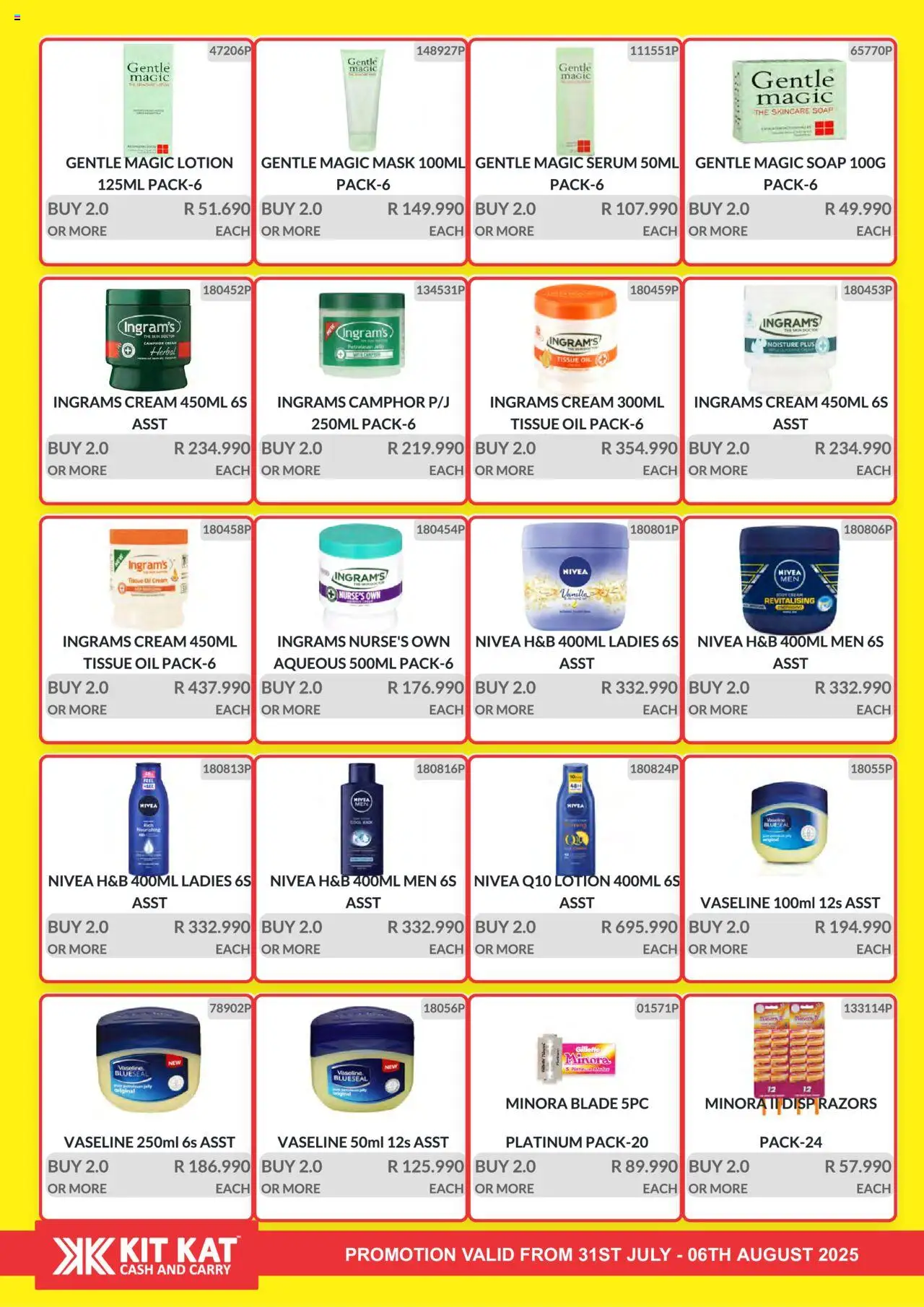 KIT KAT Cash & Carry Weekly Traders Special │ valid from 31.07.2025 | Page: 22 | Products: Serum, Oil, Razors, Lotion