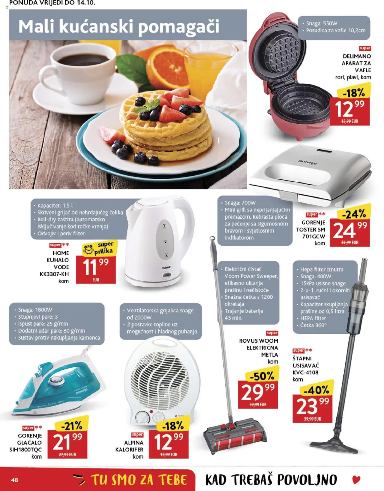 Konzum katalog | vrijedi od 01.10.2025 | Stranica: 48 | Proizvodi: Kuhalo vode, Usisavač, Toster, Delimano