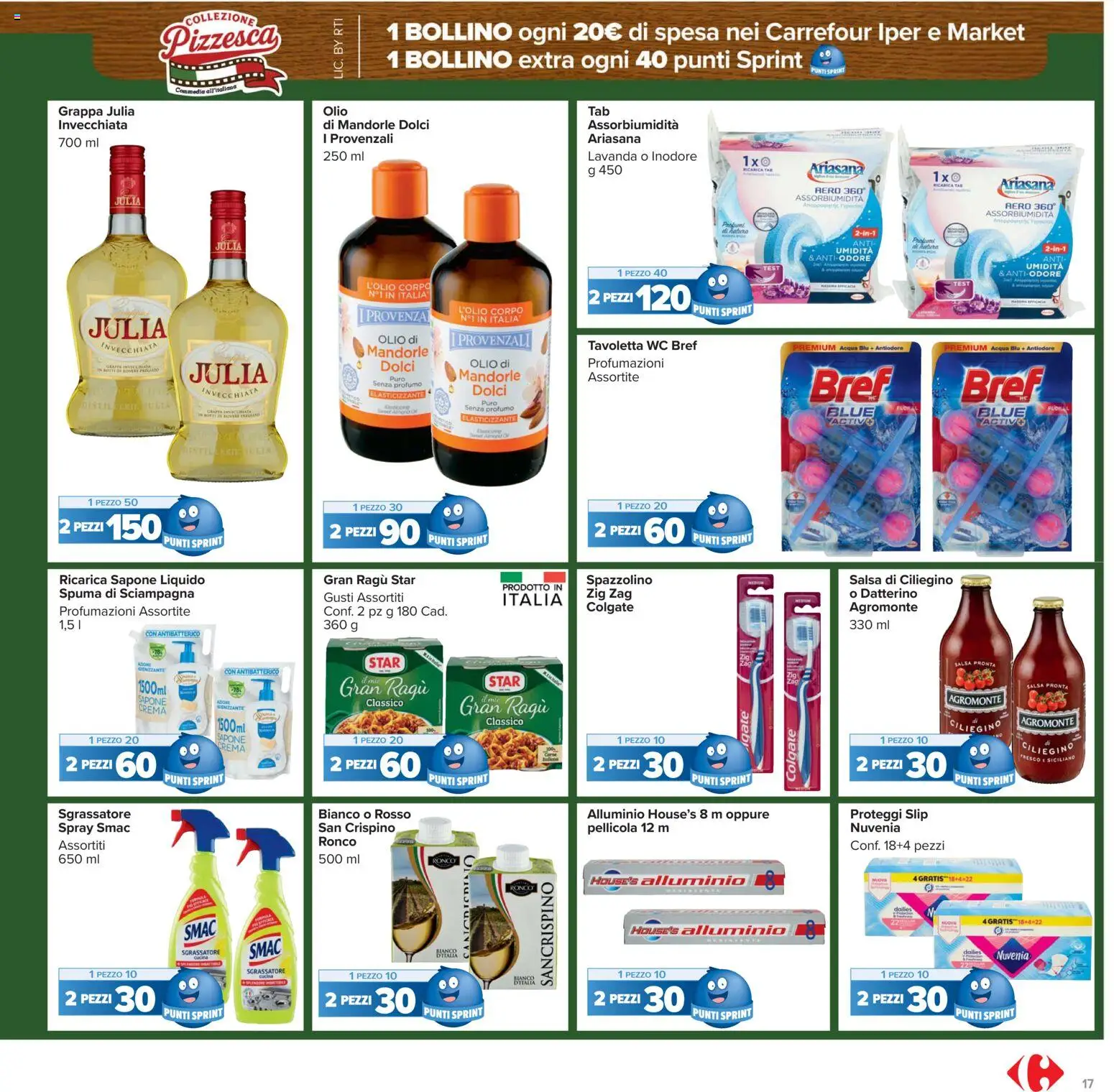 Volantino Carrefour del 17.02.2026 | Pagina: 17 | Prodotti: Proteggi slip, Slip, Olio, Ragú