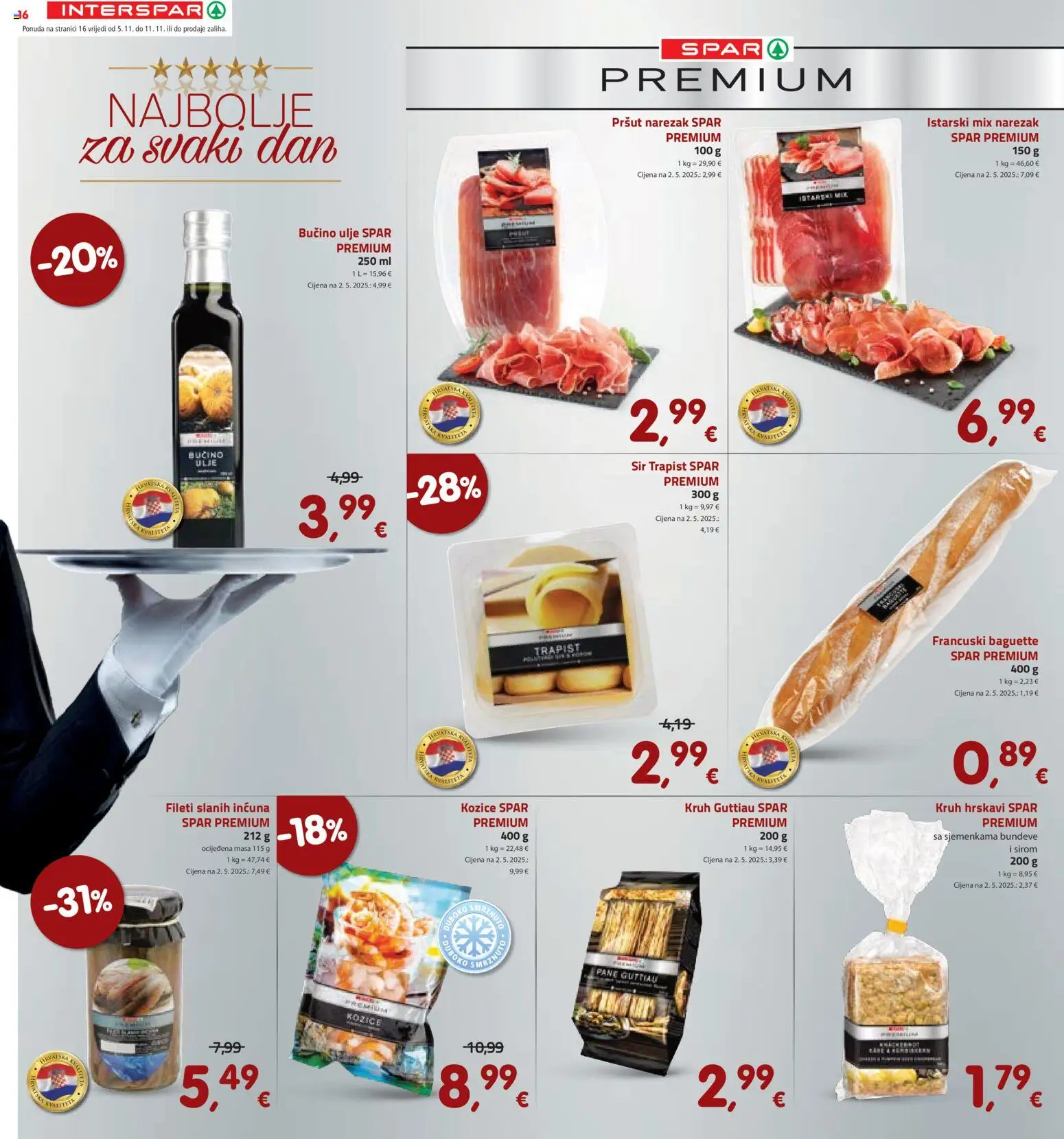 Interspar katalog | vrijedi od 05.11.2025 | Stranica: 16 | Proizvodi: Sir, Trapist, Kruh, Narezak
