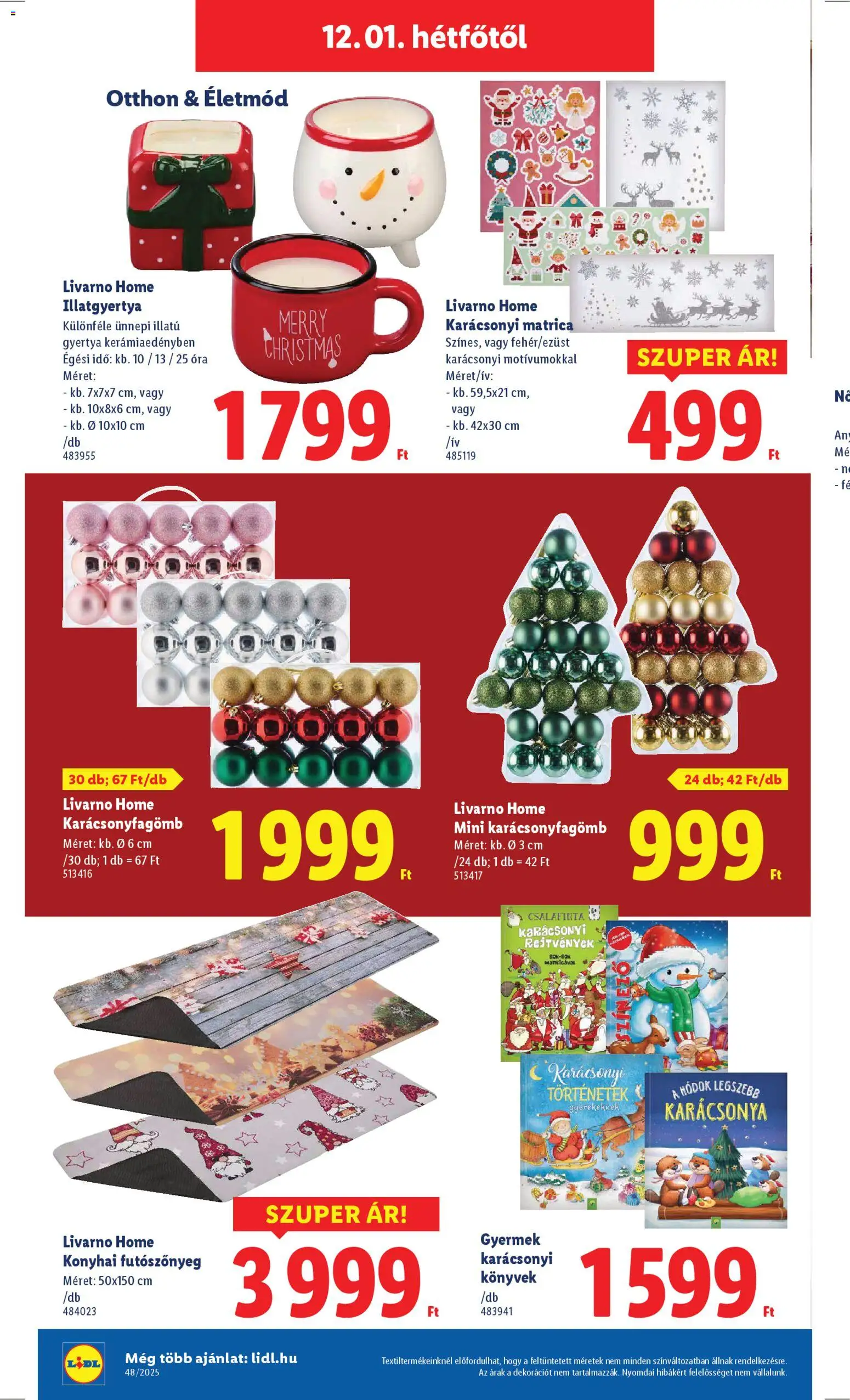 Lidl akciós ujság - amely érvényes a következő dátumtól: 27.11.2025 | Oldal: 50 | Termékek: Könyvek, Gyertya, Illatgyertya, Óra