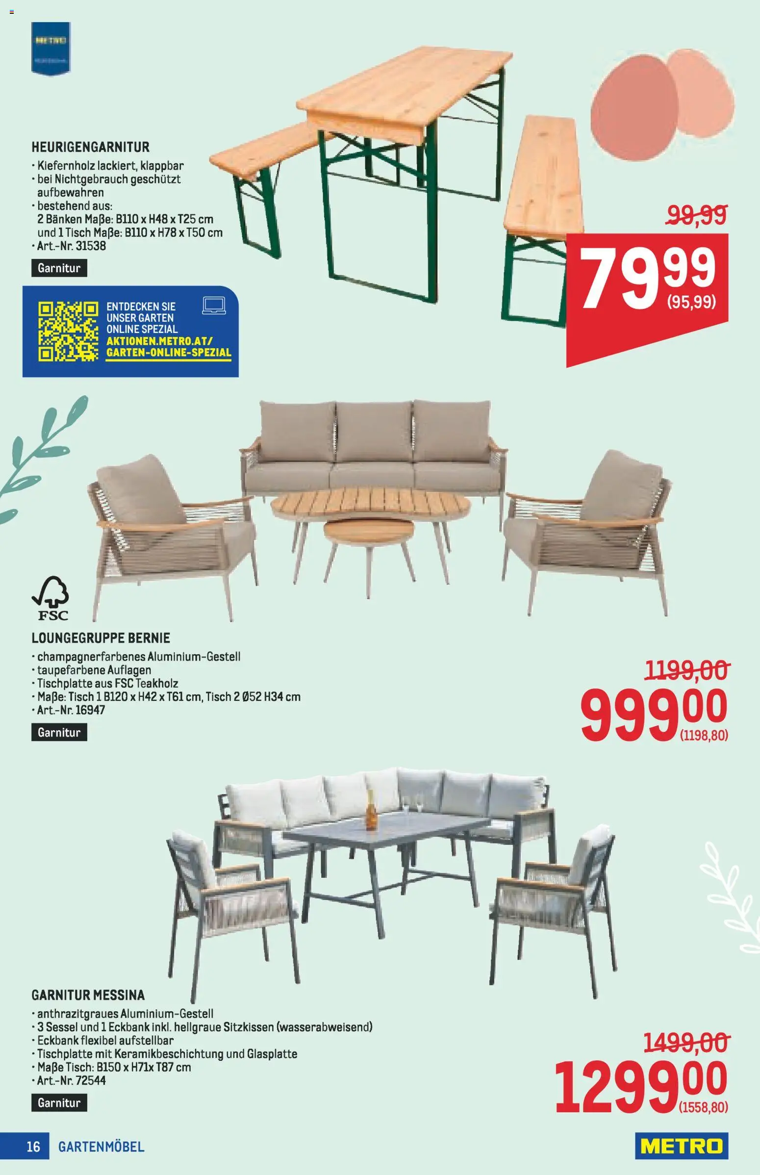 Metro - Ostern & Frühling Spezial gültig ab 19.03.2026 | Seite: 16 | Produkte: Sessel, Tisch, Gartenmöbel