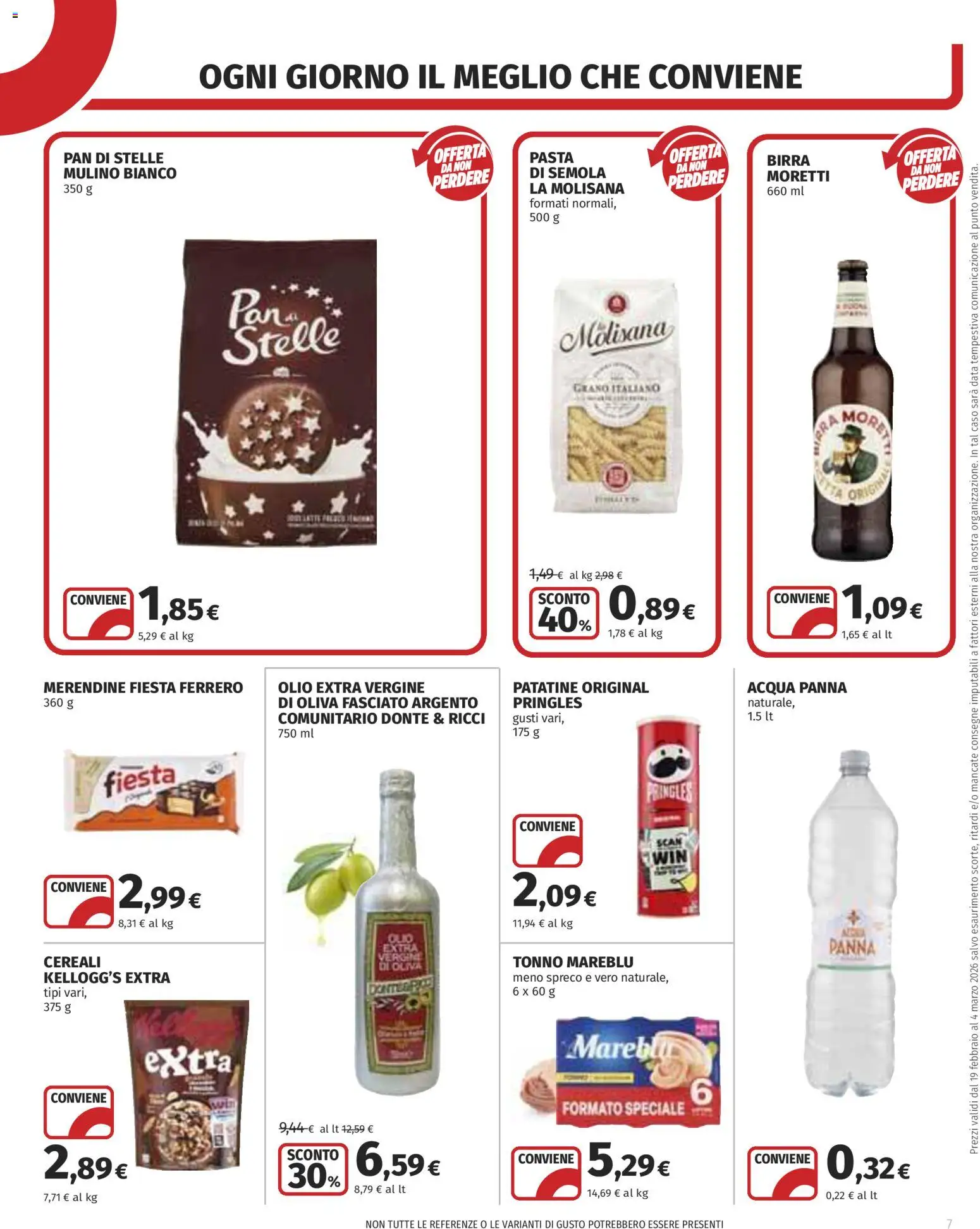 Volantino COOP del 19.02.2026 | Pagina: 7 | Prodotti: Acqua Panna, Birra, Patatine, Acqua