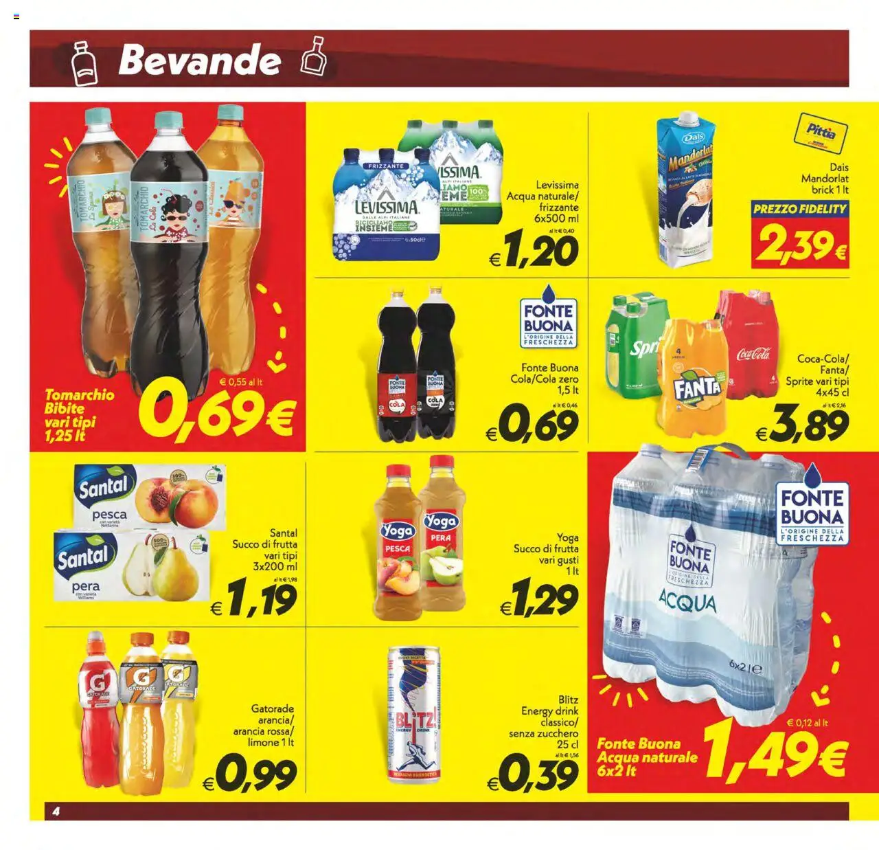 Volantino SuperConveniente del 24.07.2025 | Pagina: 4 | Prodotti: Acqua, Frutta, Limone, Coca Cola