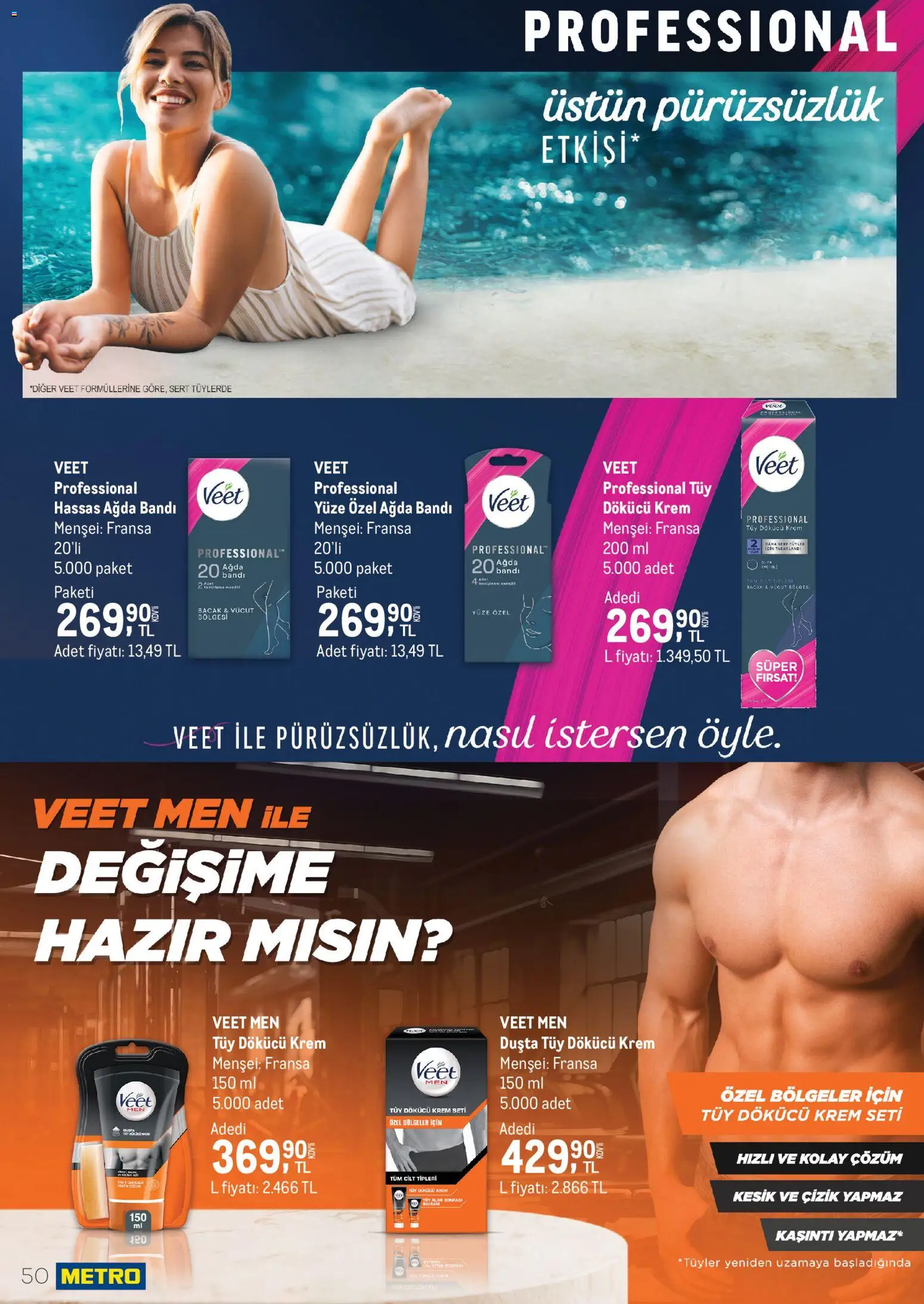 Metro - Gıda | Kozmetik | Deterjan - 27.11.2025 tarihinden itibaren geçerlidir | Sayfa: 50 | Ürünler: Krem, Tüy dökücü krem