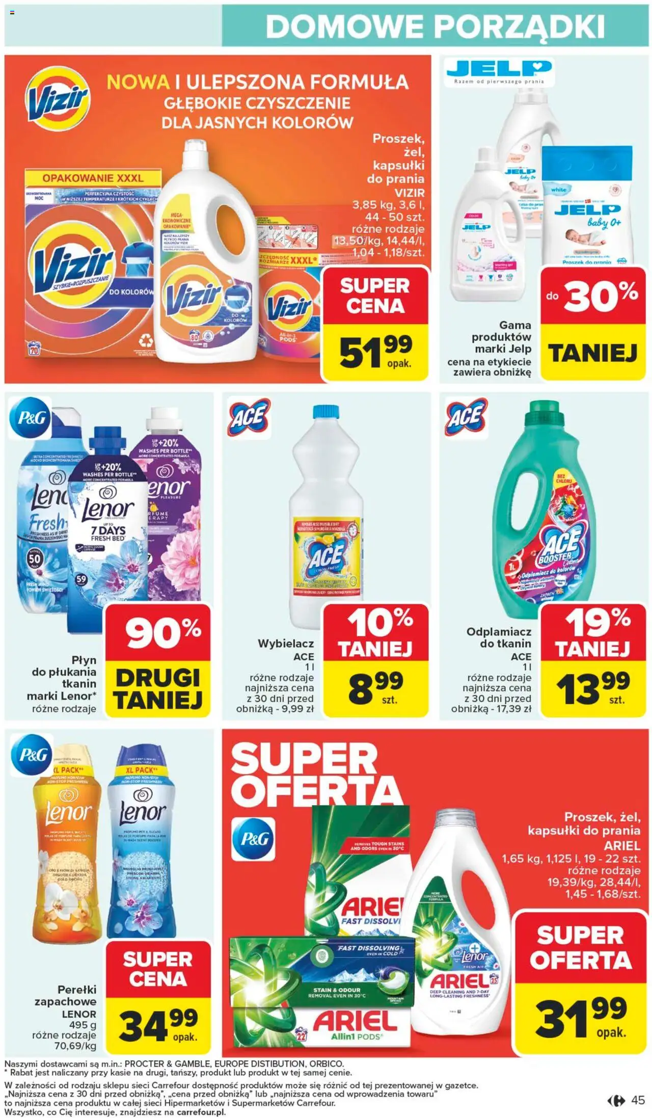 Carrefour Gazetka od 13.10.2025 | Strona: 45 | Produkty: Zapach, Kapsułki do prania, Proszek do prania, Odplamiacz