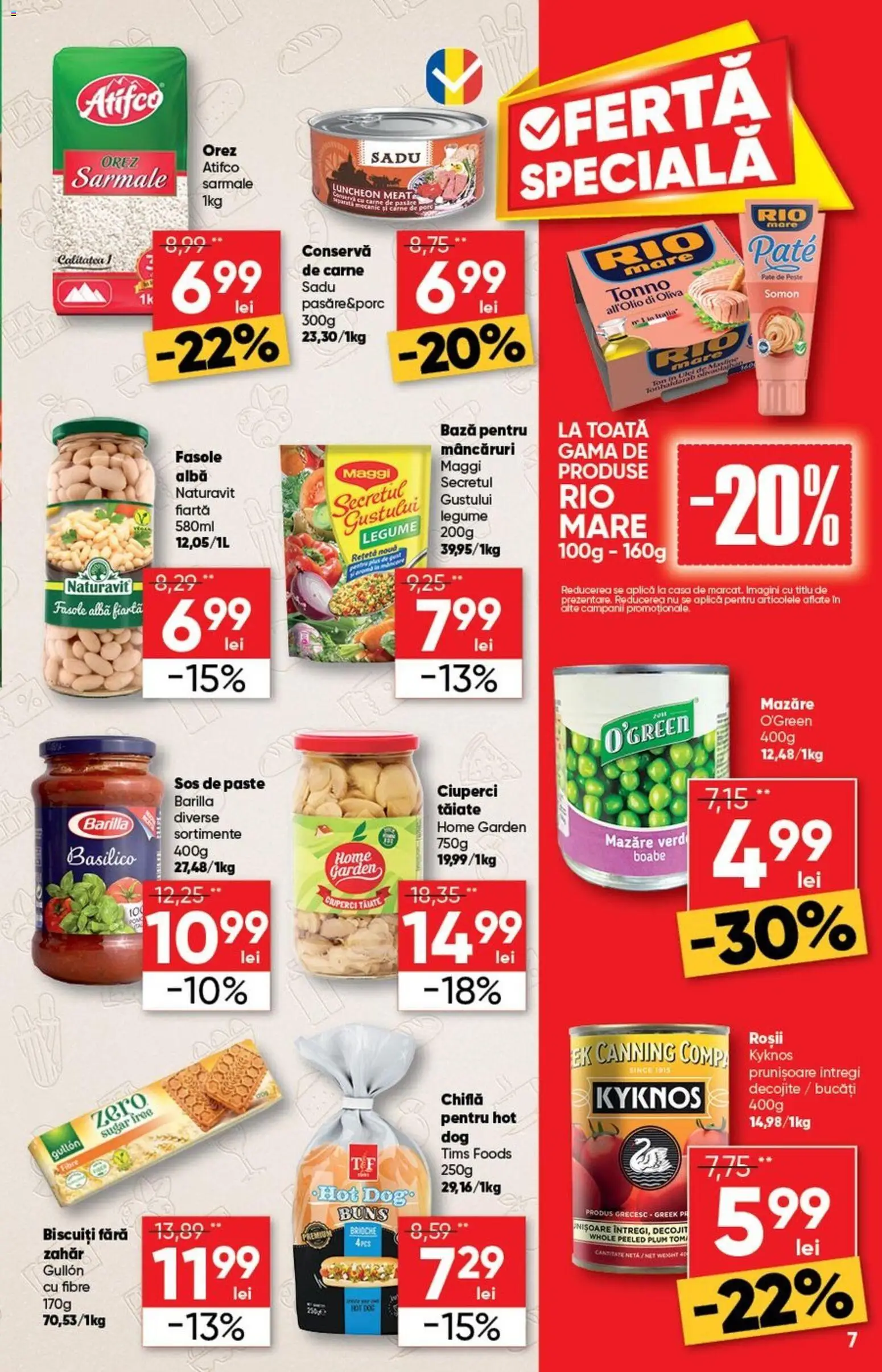 Noul catalog Profi – valabil de la 26.11.2025 | Pagină: 7 | Produse: Chiflă, Biscuiți, Fasole albă, Legume