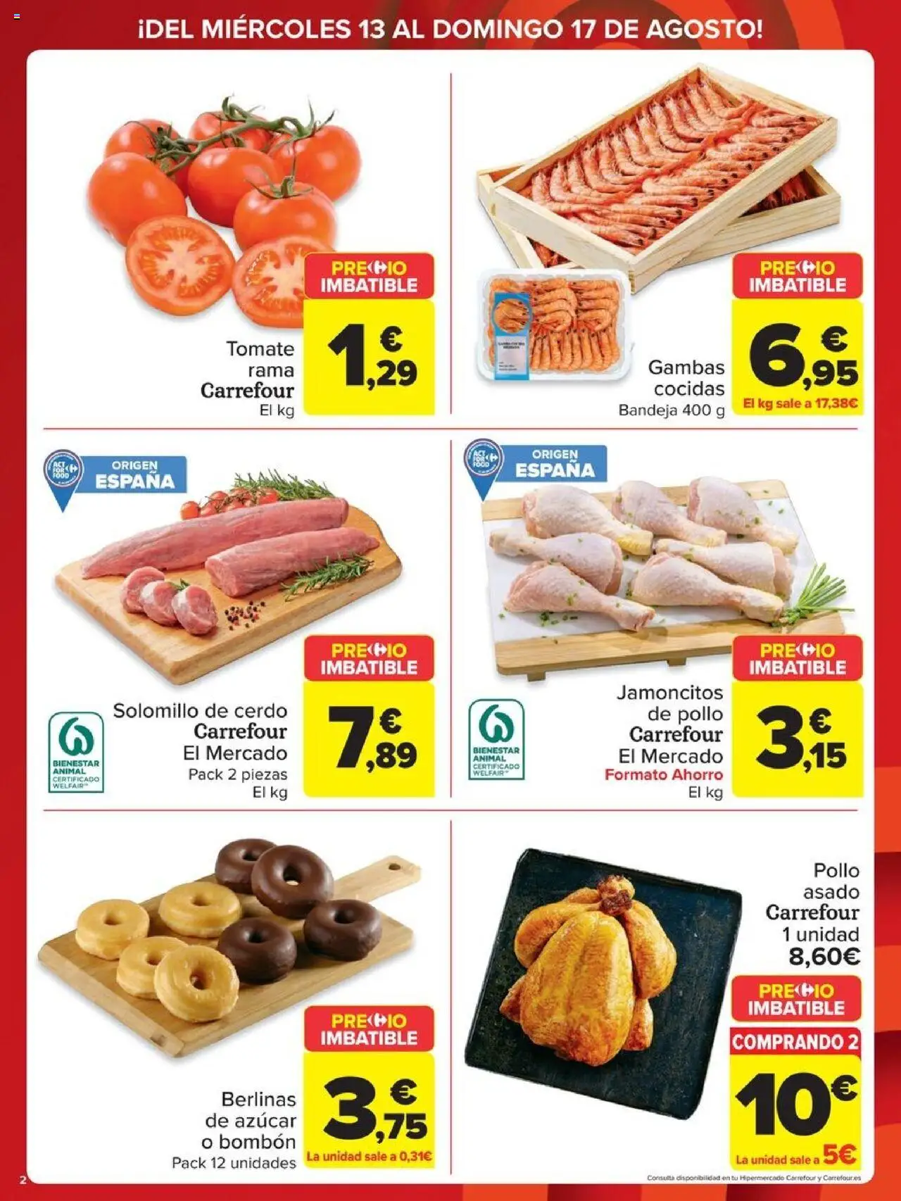 Carrefour - Precio Imbatible │ válido desde el 13.08.2025 | Página: 2 | Productos: Solomillo de cerdo, Cerdo, Bandeja