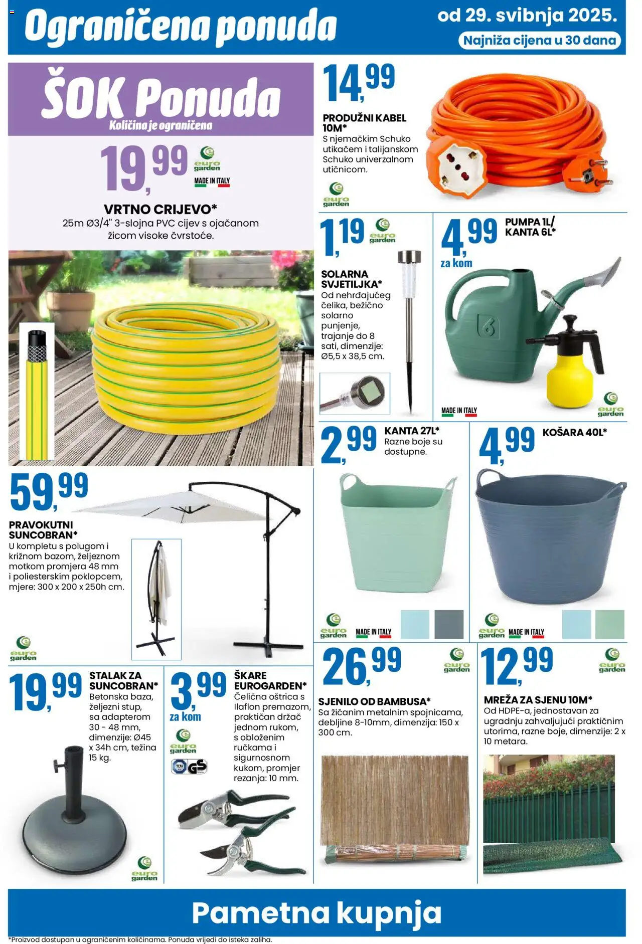 Eurospin katalog | vrijedi od 29.05.2025 | Stranica: 14 | Proizvodi: Košara, Sok, Škare, Kabel