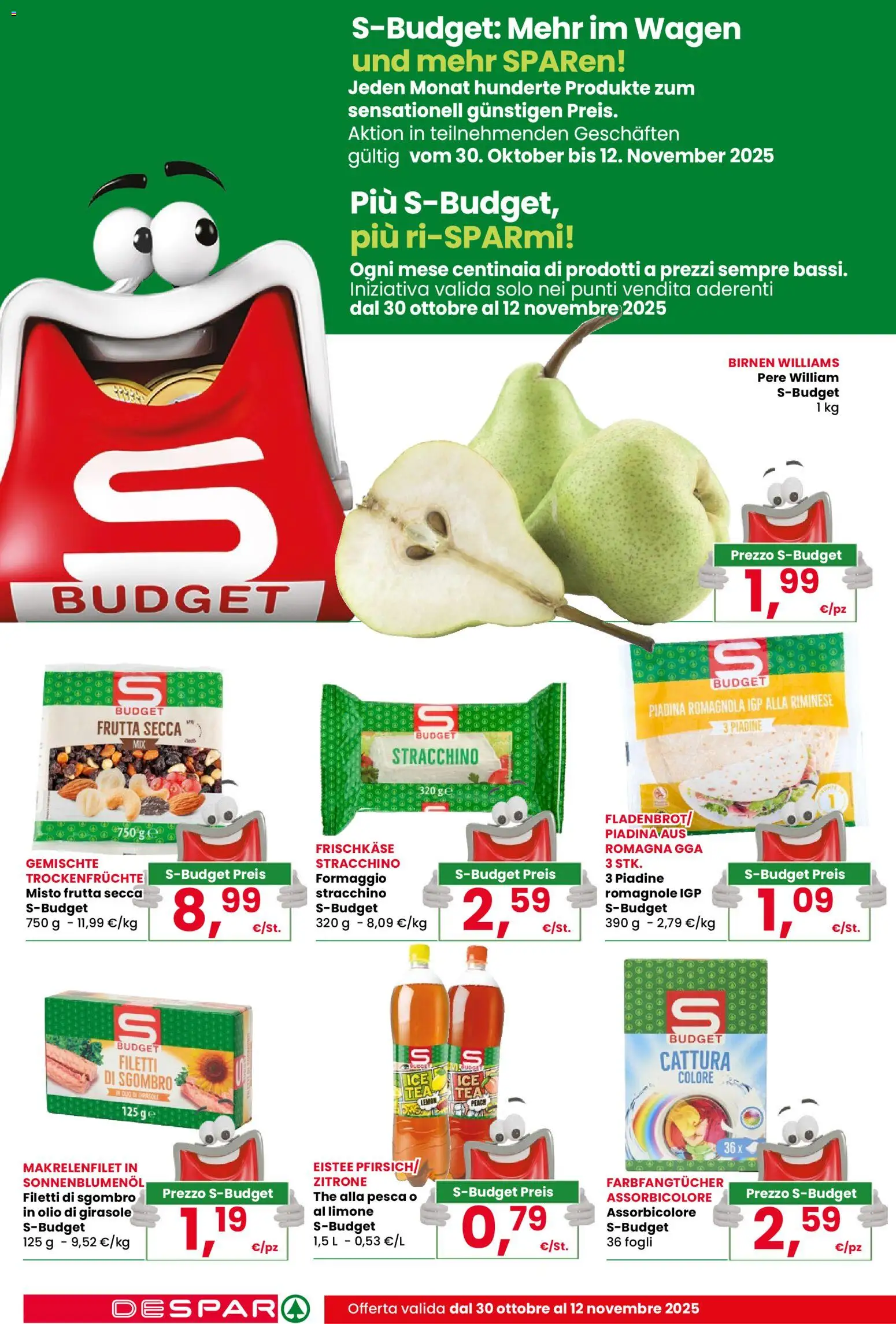 Volantino Despar del 30.10.2025 | Pagina: 4 | Prodotti: Limone, Piadina, Stracchino, Sgombro