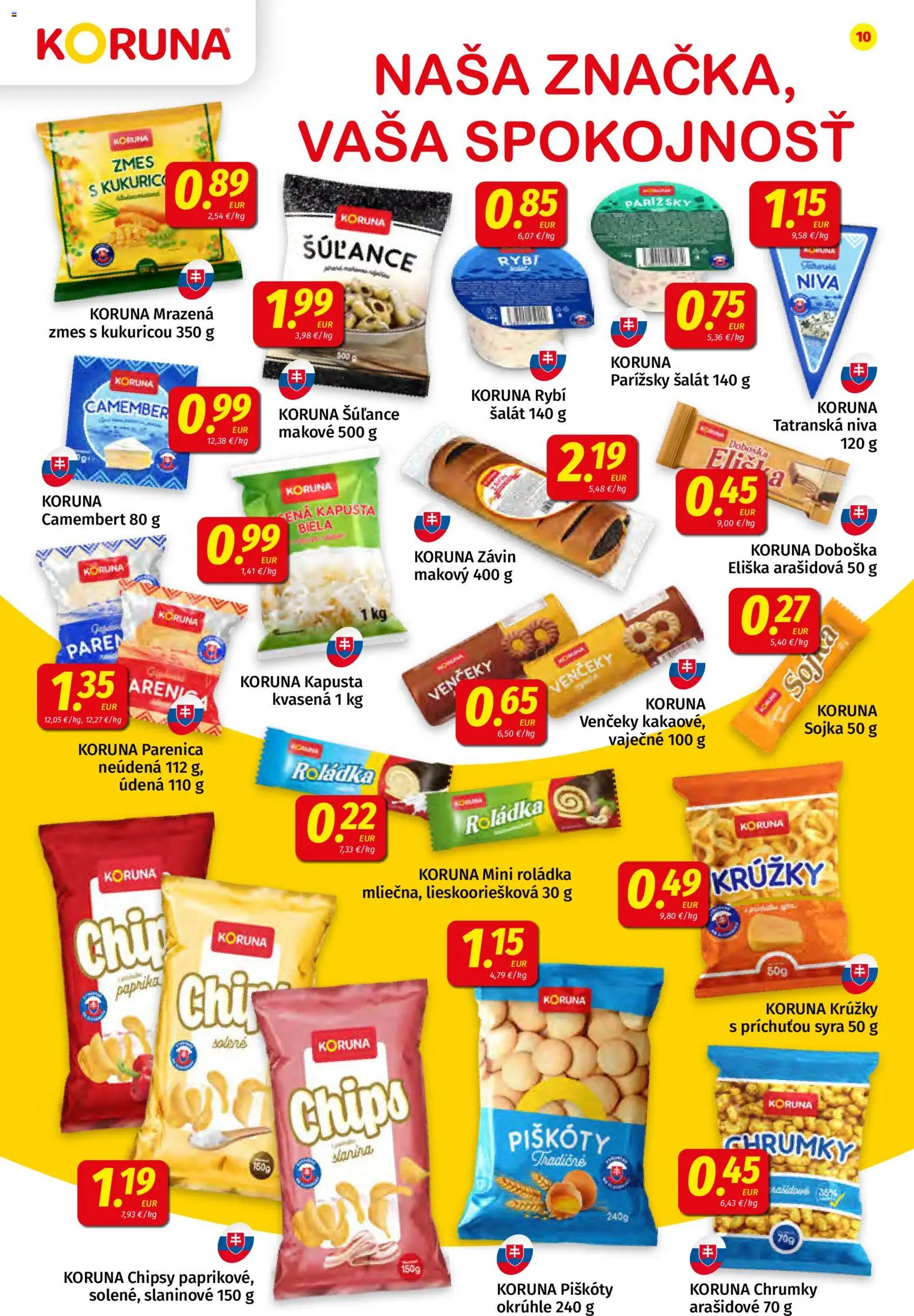Nové Koruna akcie – leták je platný od 21.11.2025 | Strana: 10 | Produkty: Paprika, Kapusta, Závin, Chipsy