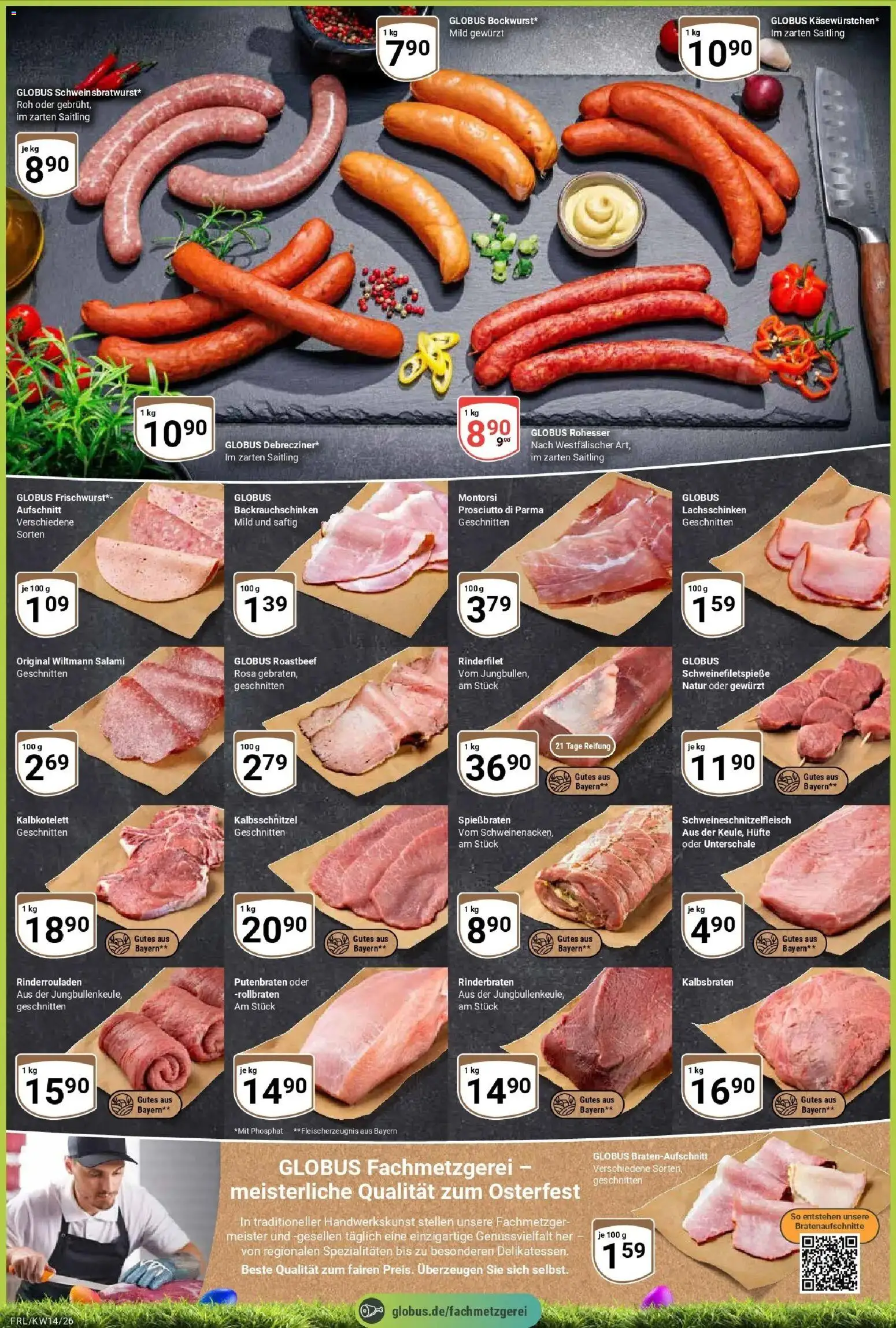 Globus prospekt Freilassing	 – gültig ab 30.03.2026 | Seite: 2 | Produkte: Rinderrouladen, Rinderbraten, Roastbeef, Salami