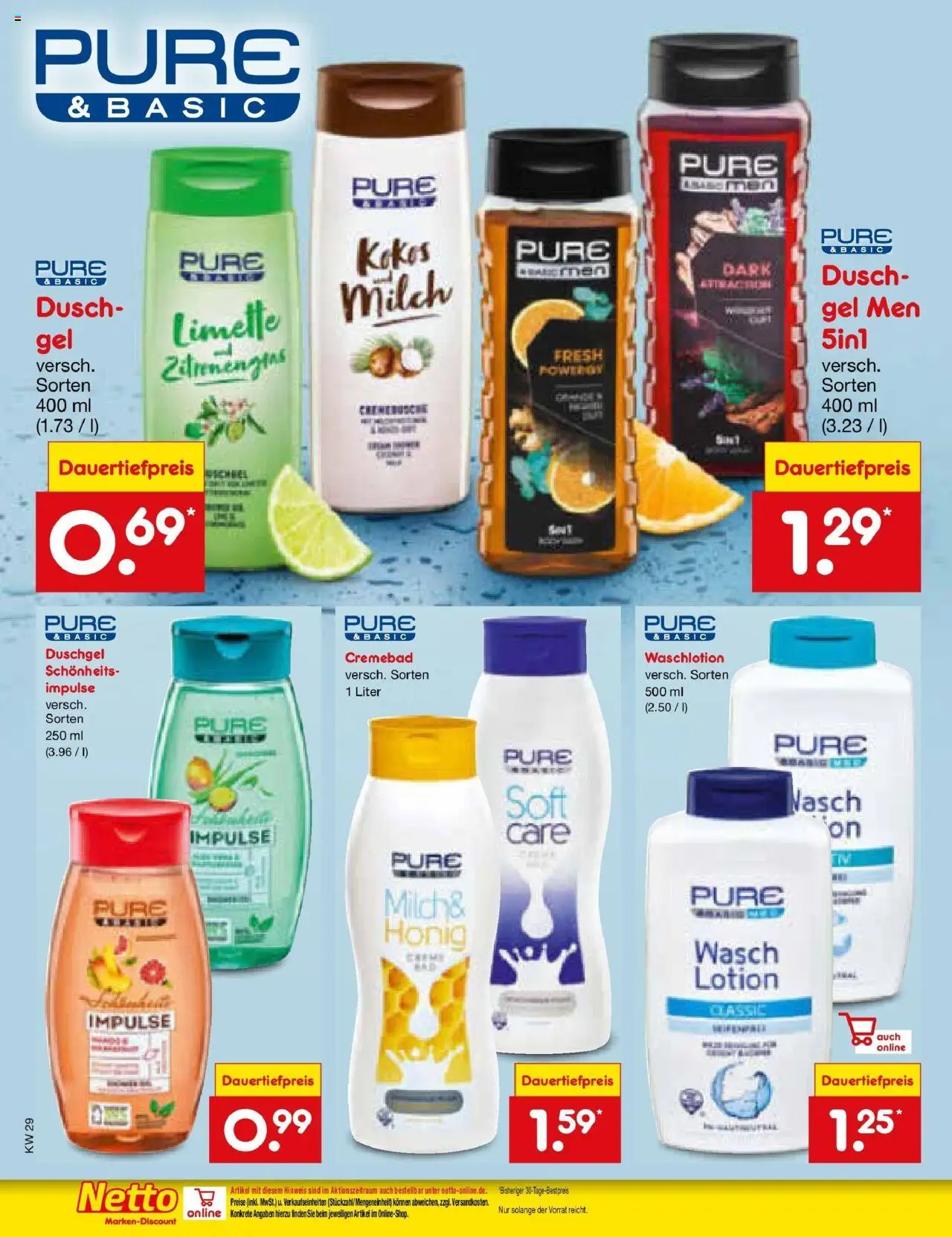 Netto Marken-Discount prospekt Calw-Stammheim	 - gültig ab dem 13.07.2025 | Seite: 40 | Produkte: Milch, Duschgel, Body Lotion, Limette