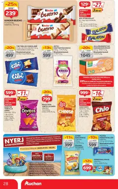 Auchan akciós ujság - amely érvényes a következő dátumtól: 03.07.2025 | Oldal: 28 | Termékek: Chips, Étcsokoládé, Csokoládé, Keksz
